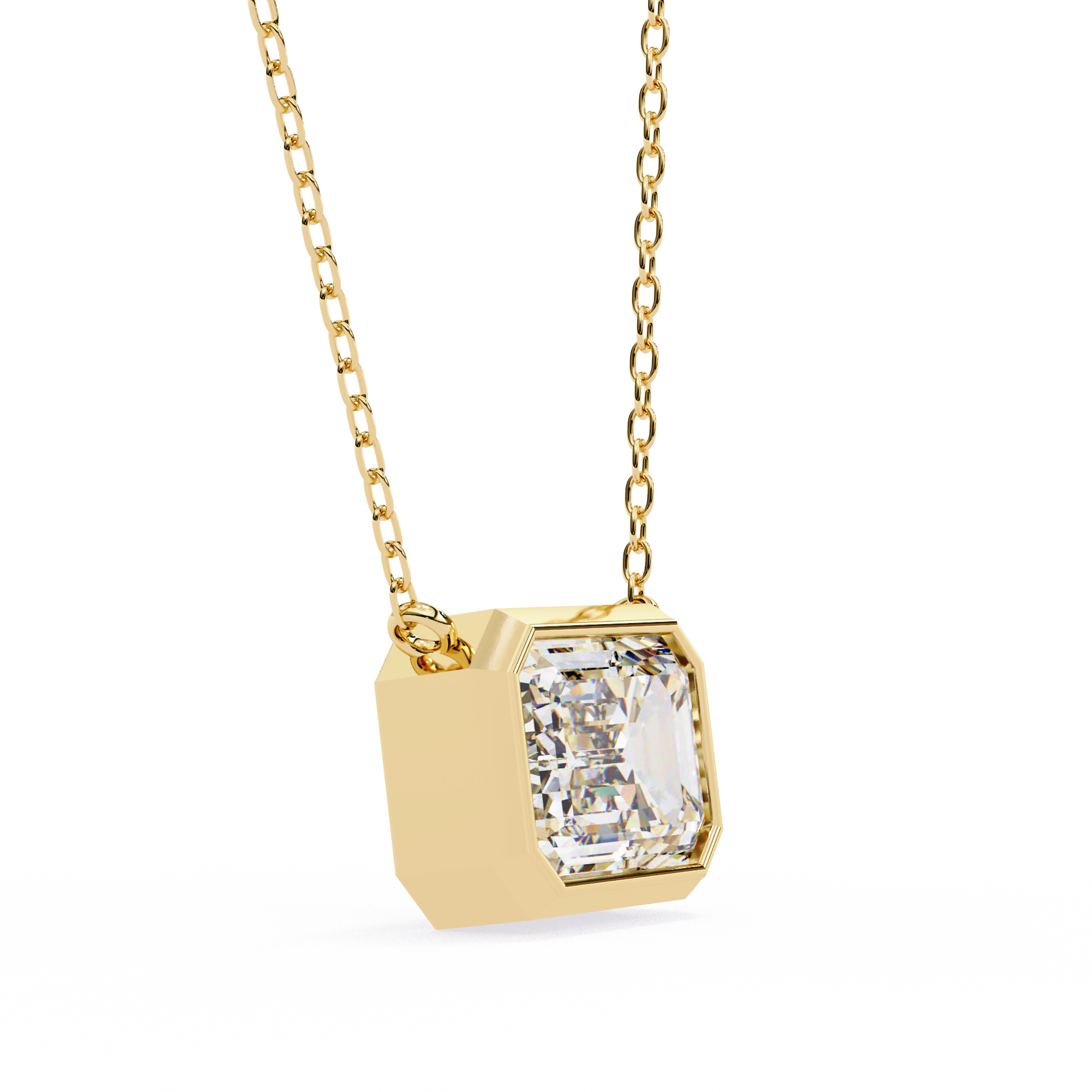 Emerald-Cut Bezel Solitaire Pendant - Amrit Rastogi