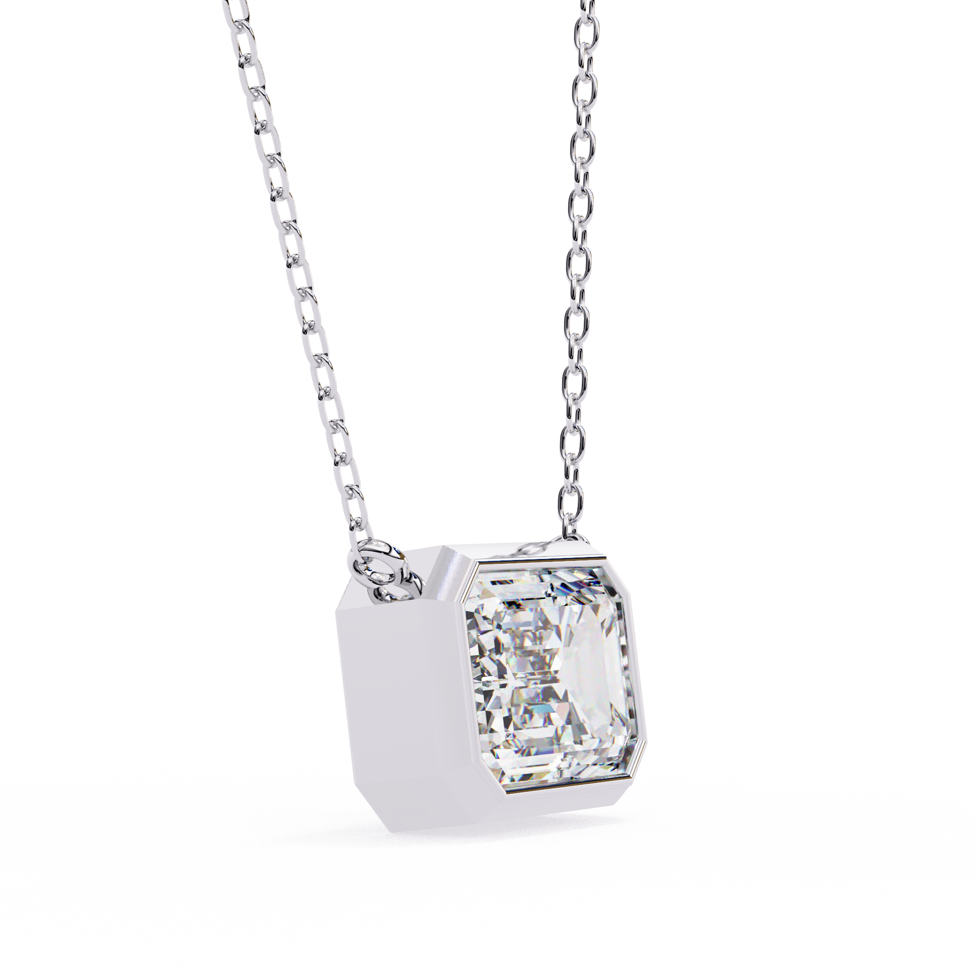 Emerald-Cut Bezel Solitaire Pendant - Amrit Rastogi