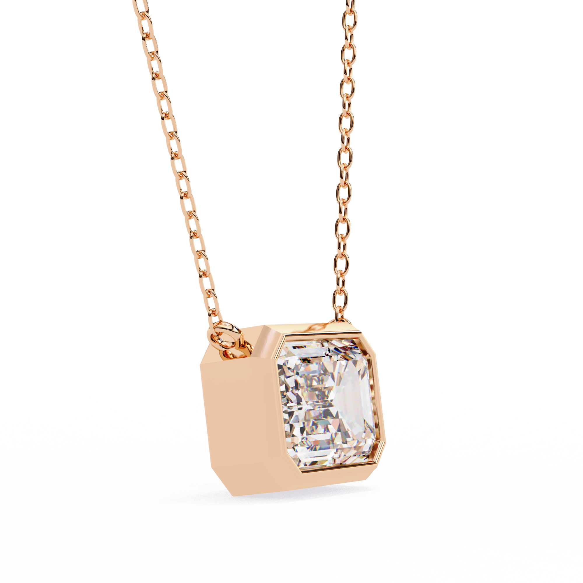 Emerald-Cut Bezel Solitaire Pendant - Amrit Rastogi