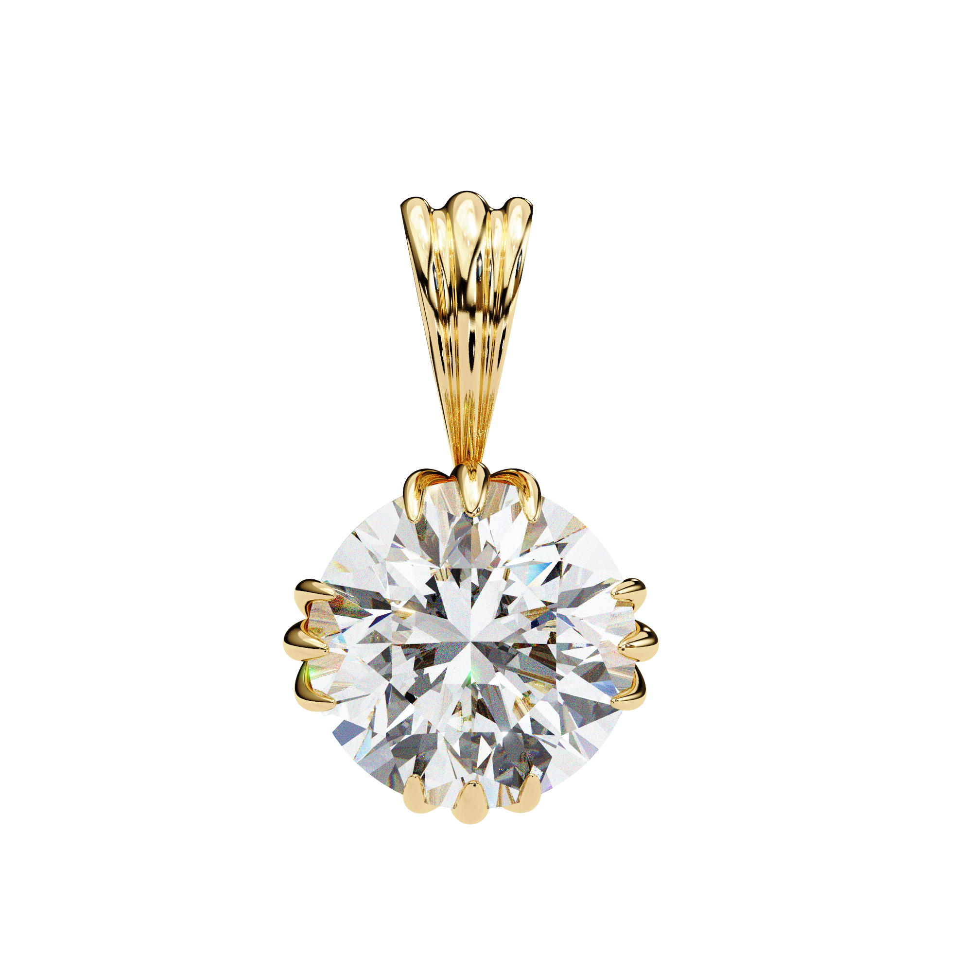 6-Prong Round Solitaire Pendant - Amrit Rastogi