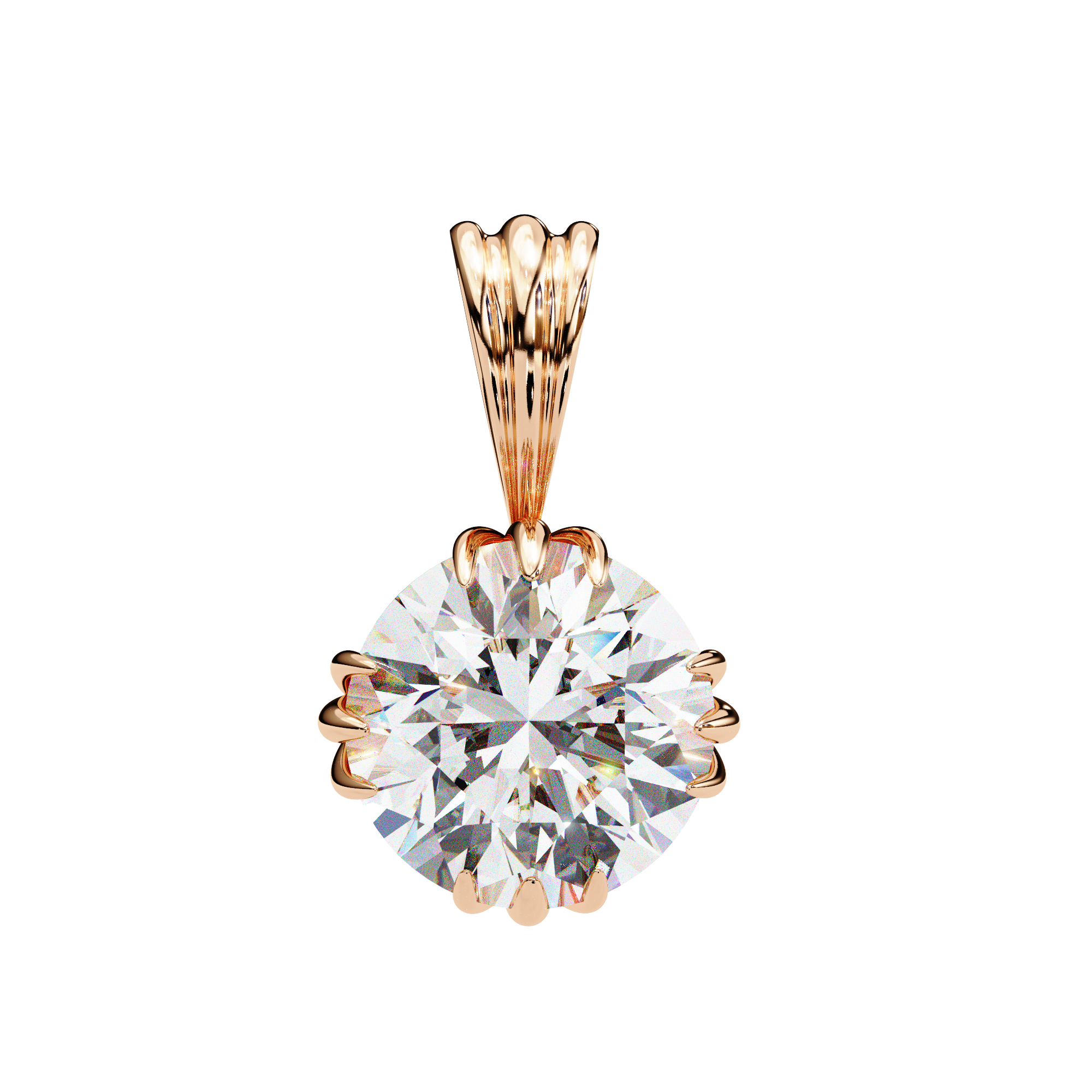 6-Prong Round Solitaire Pendant - Amrit Rastogi