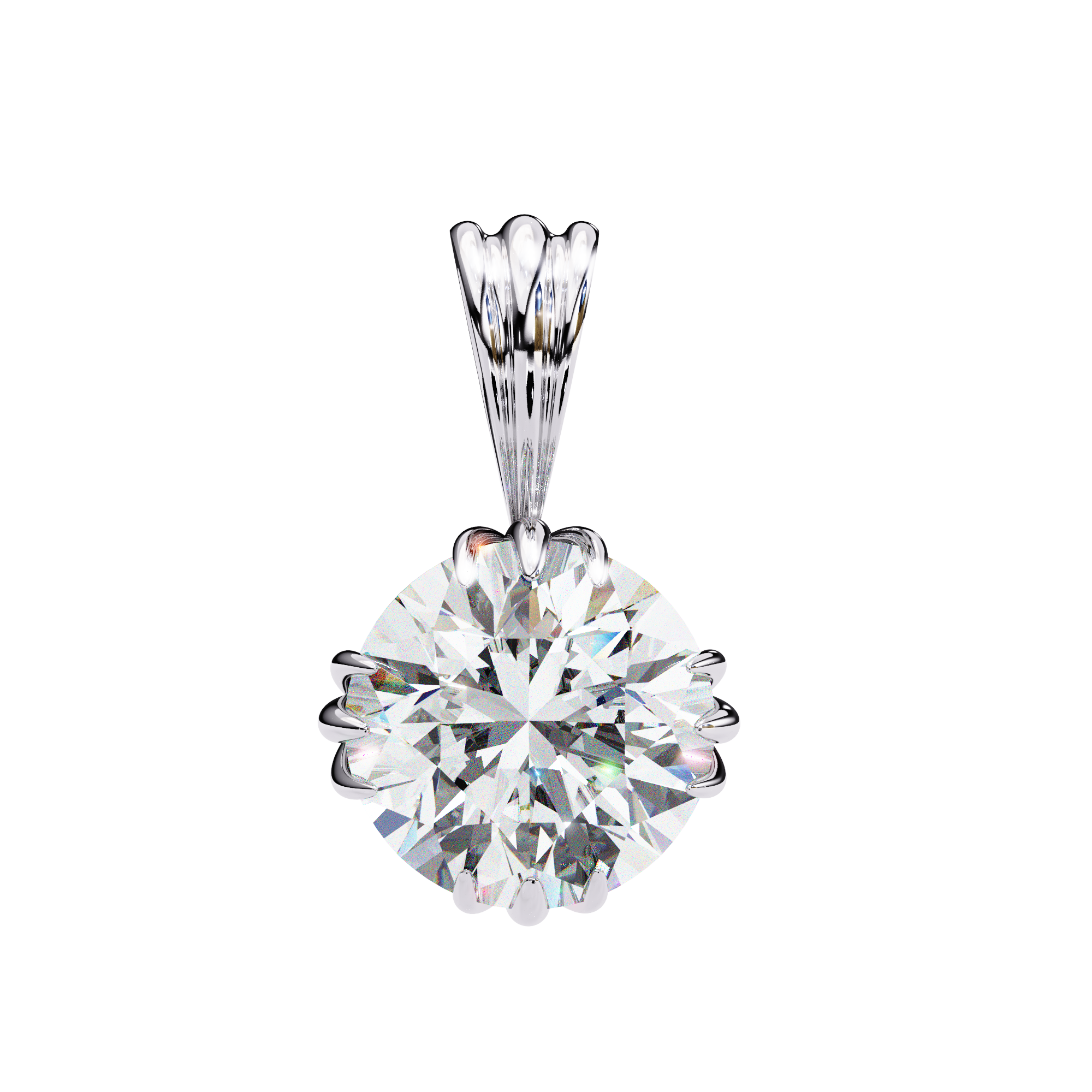6-Prong Round Solitaire Pendant - Amrit Rastogi