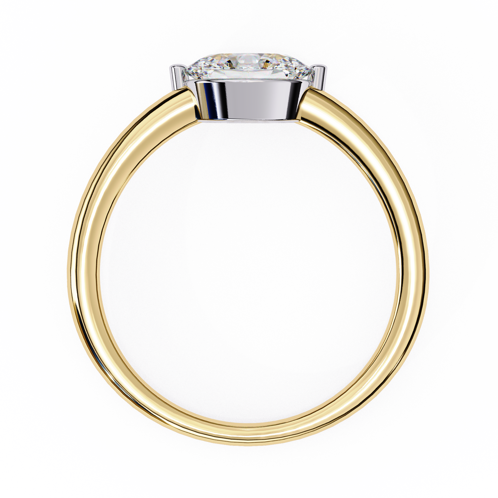 East-West Oval Solitaire Ring - Amrit Rastogi