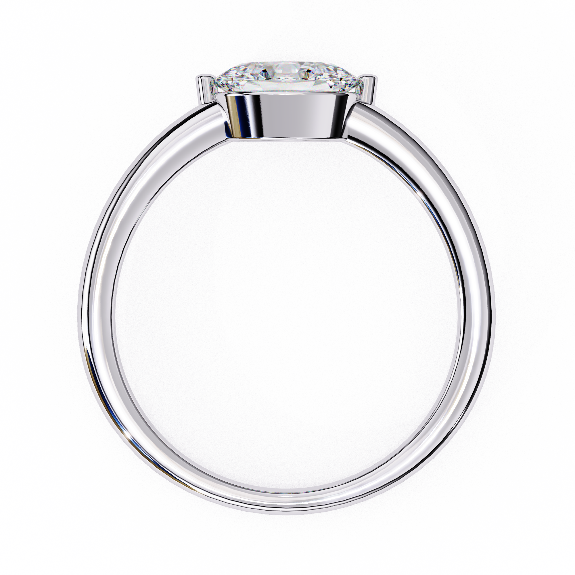 East-West Oval Solitaire Ring - Amrit Rastogi