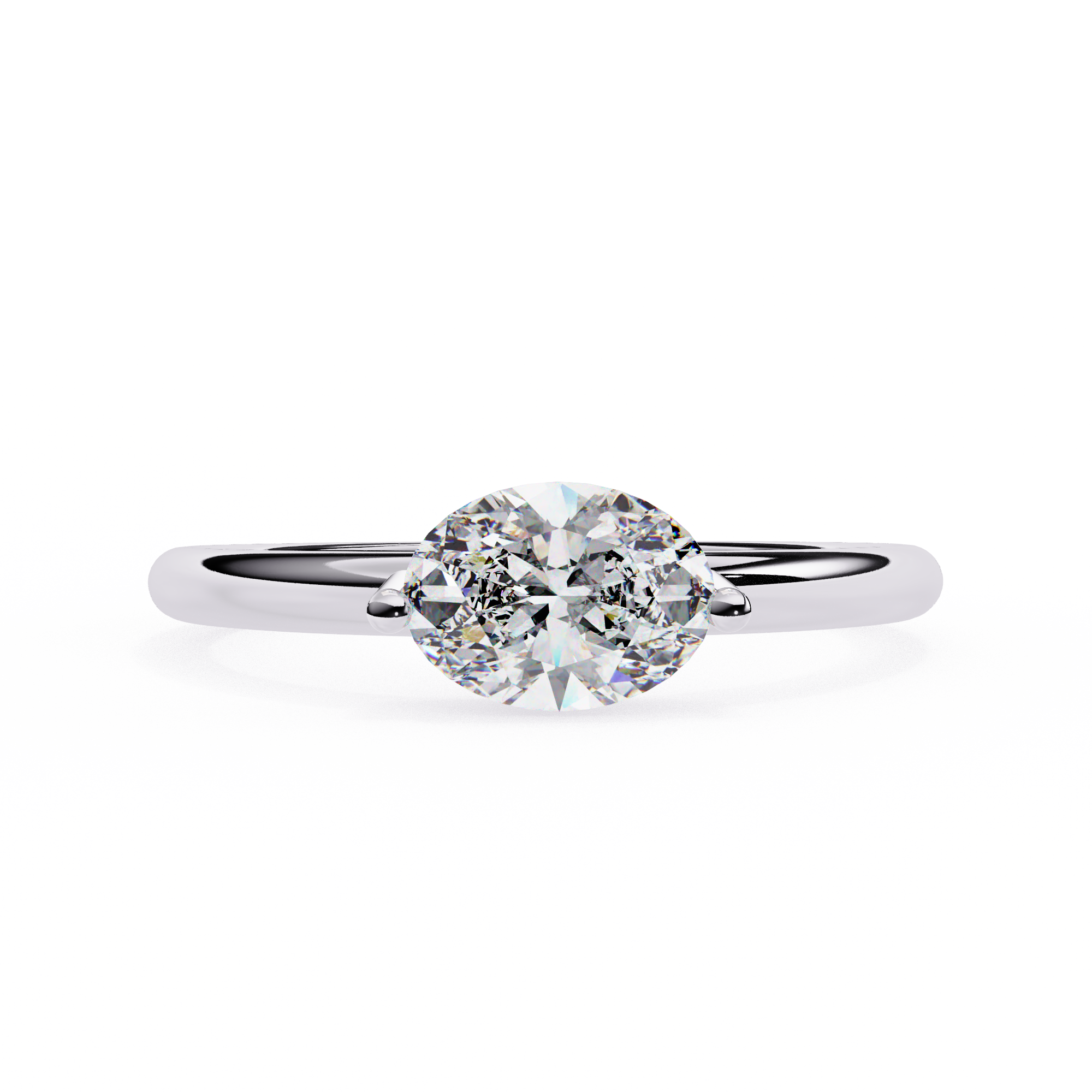 East-West Oval Solitaire Ring