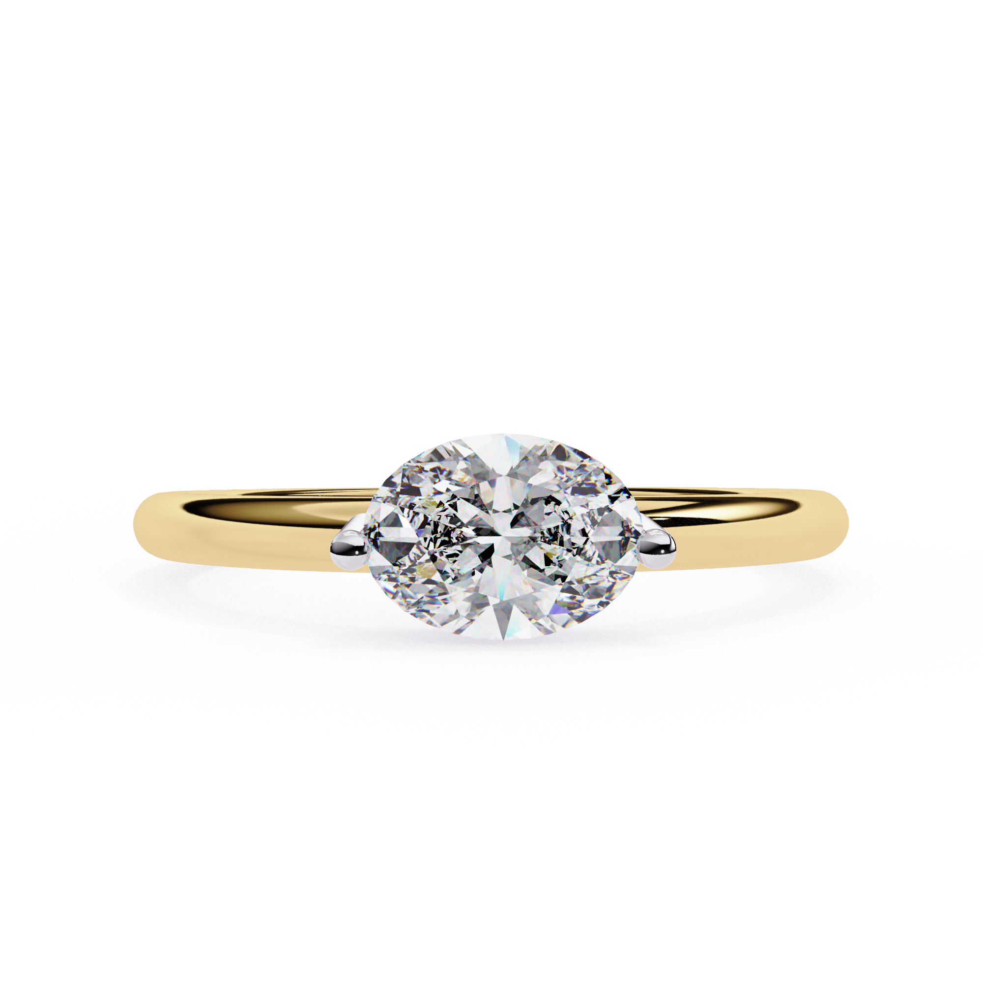 East-West Oval Solitaire Ring