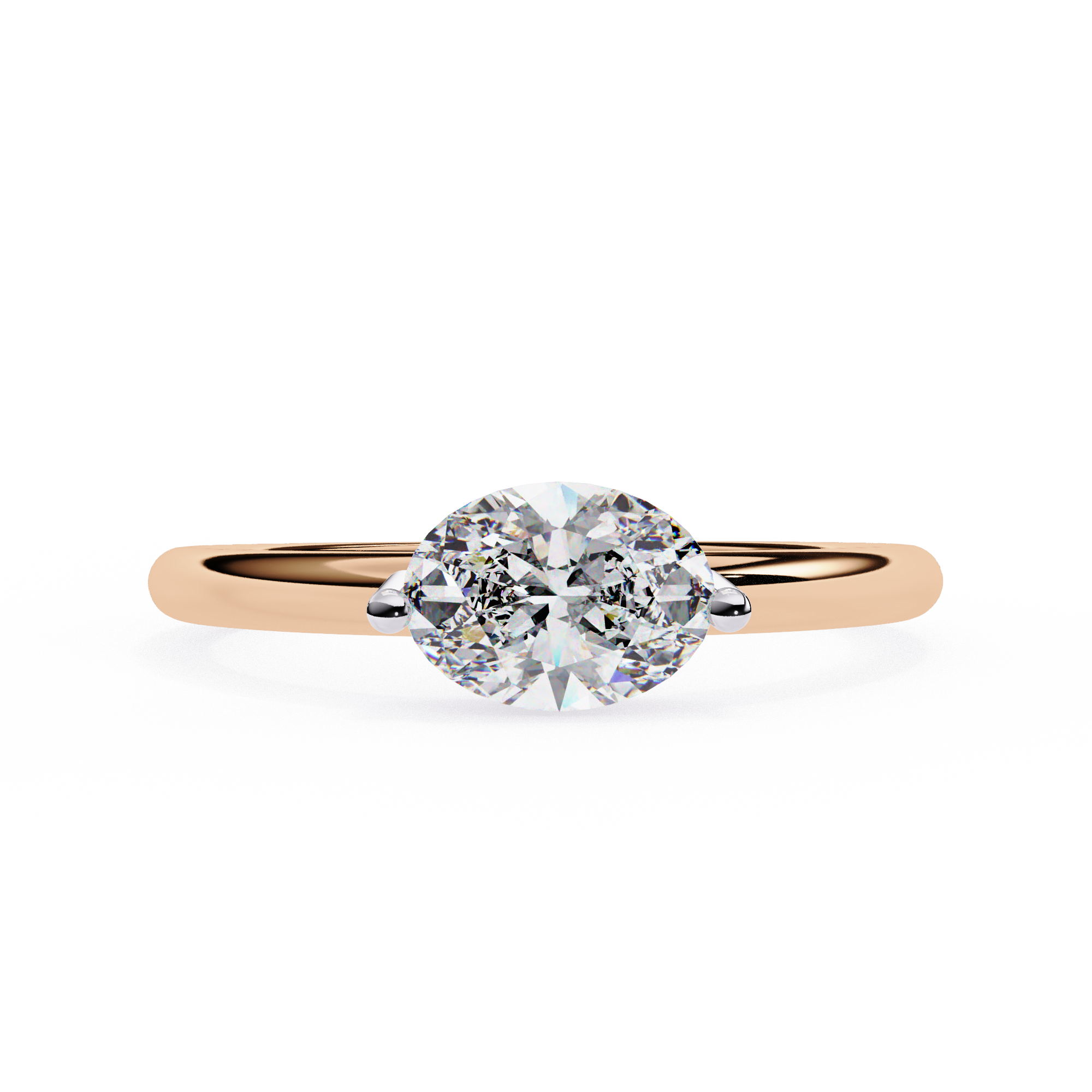 East-West Oval Solitaire Ring