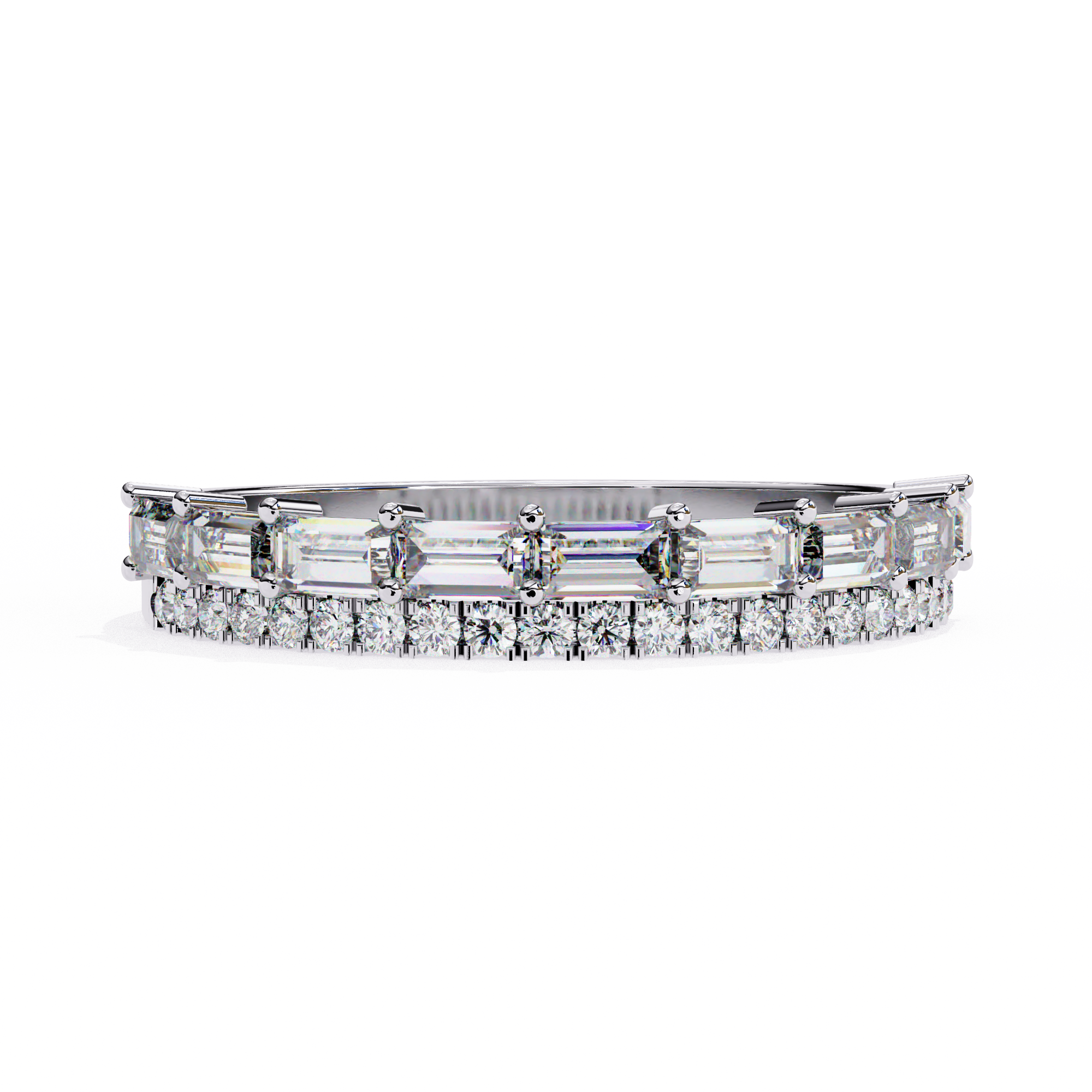 Bar-Set Baguette & Round Band