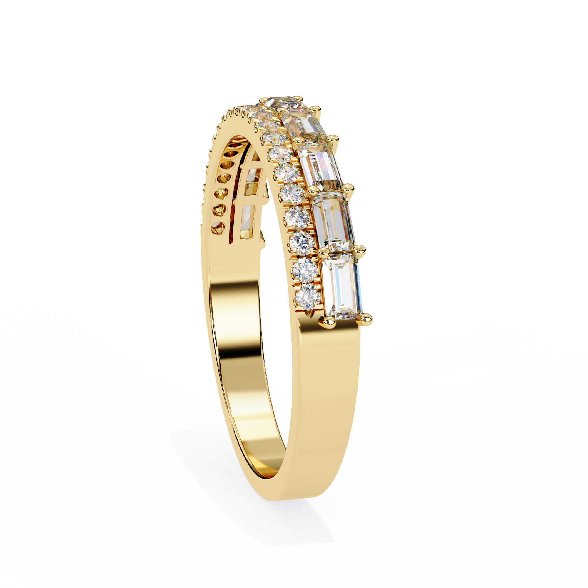 Bar-Set Baguette & Round Band