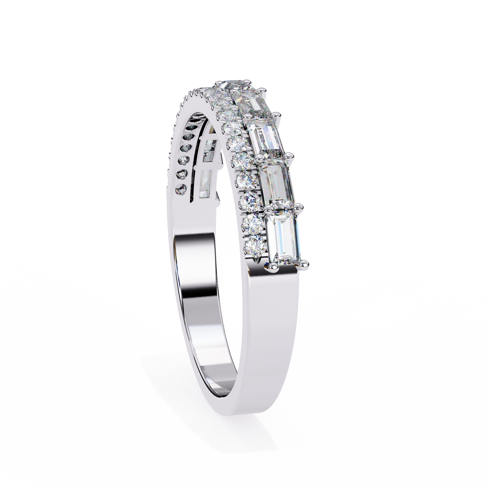 Bar-Set Baguette & Round Band