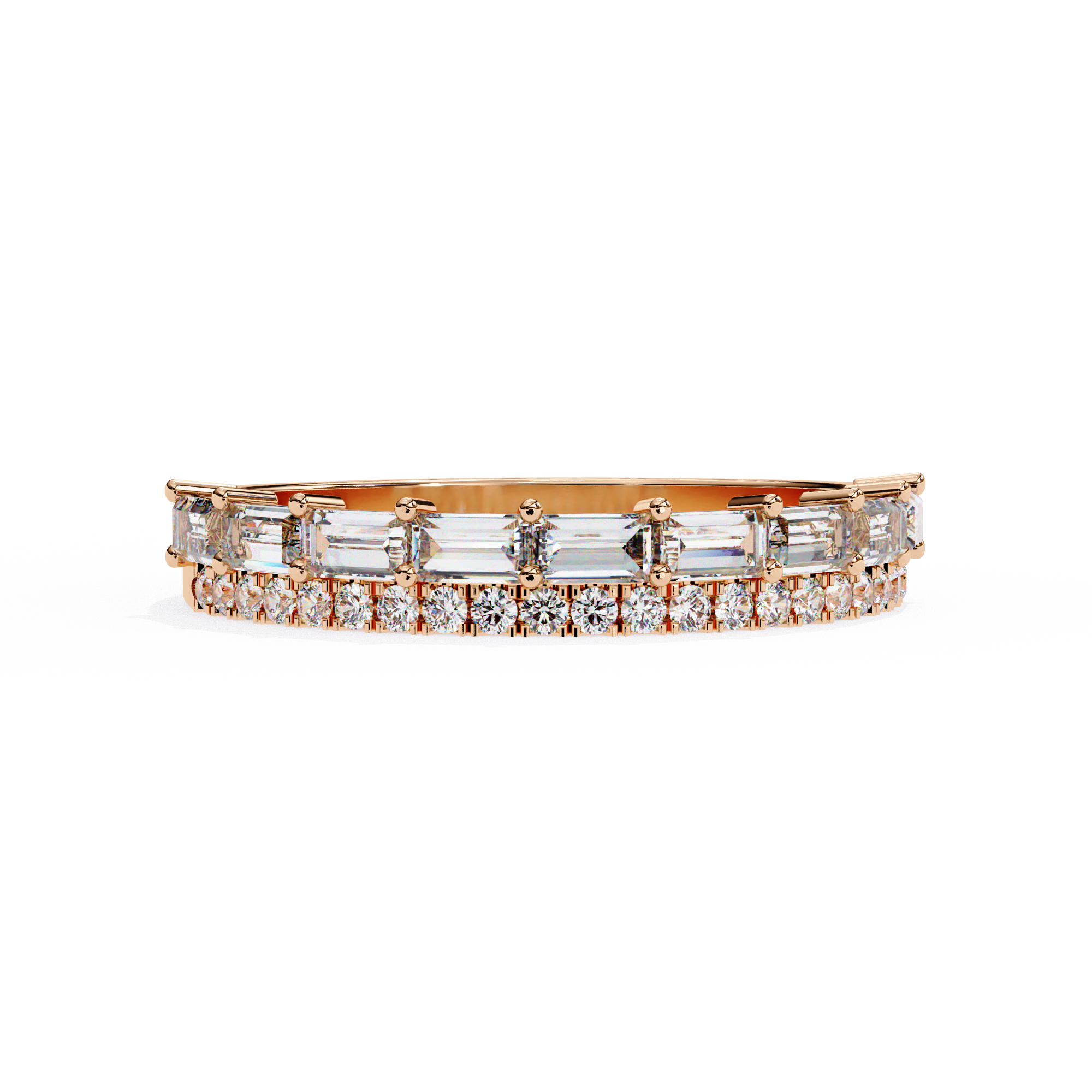 Bar-Set Baguette & Round Band
