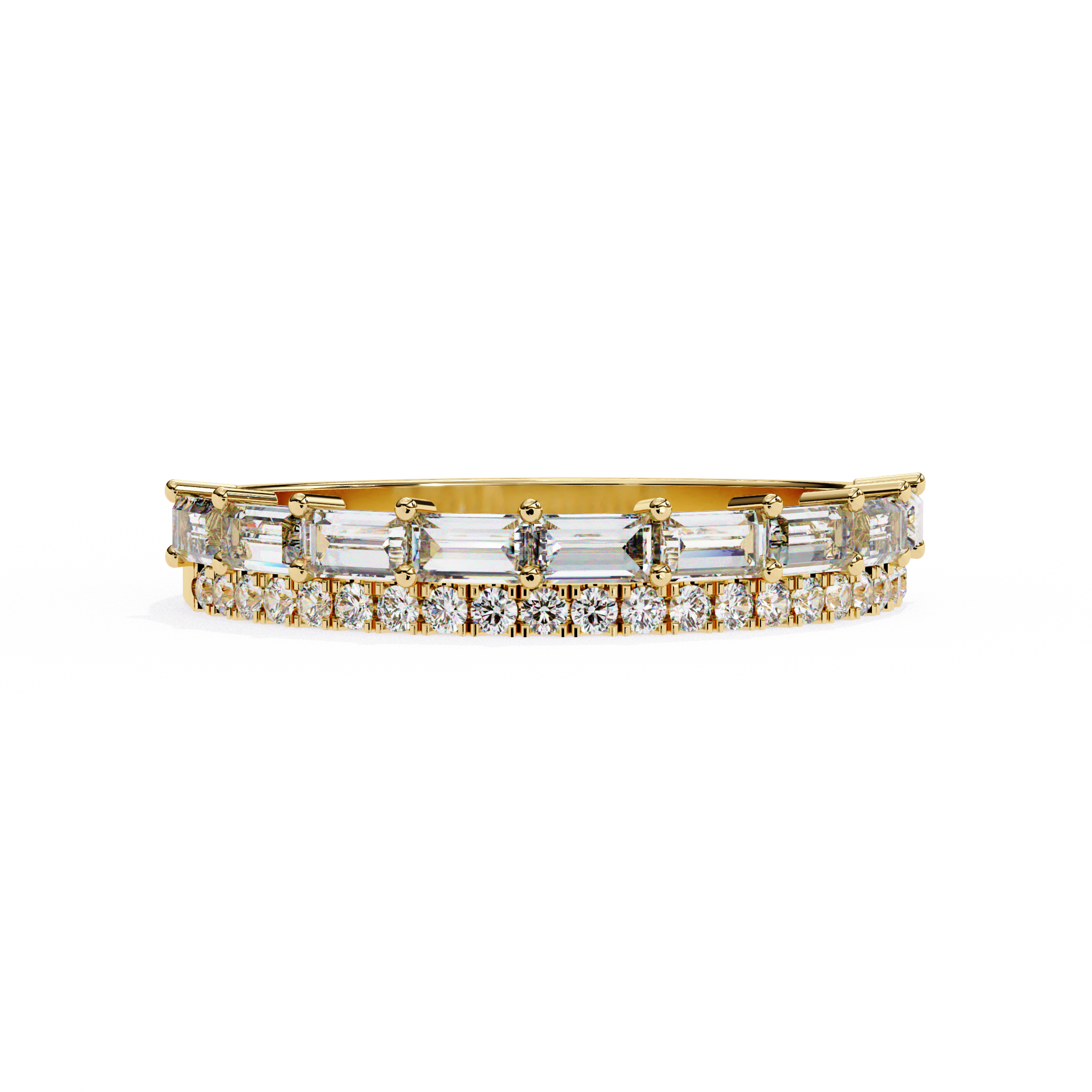Bar-Set Baguette & Round Band