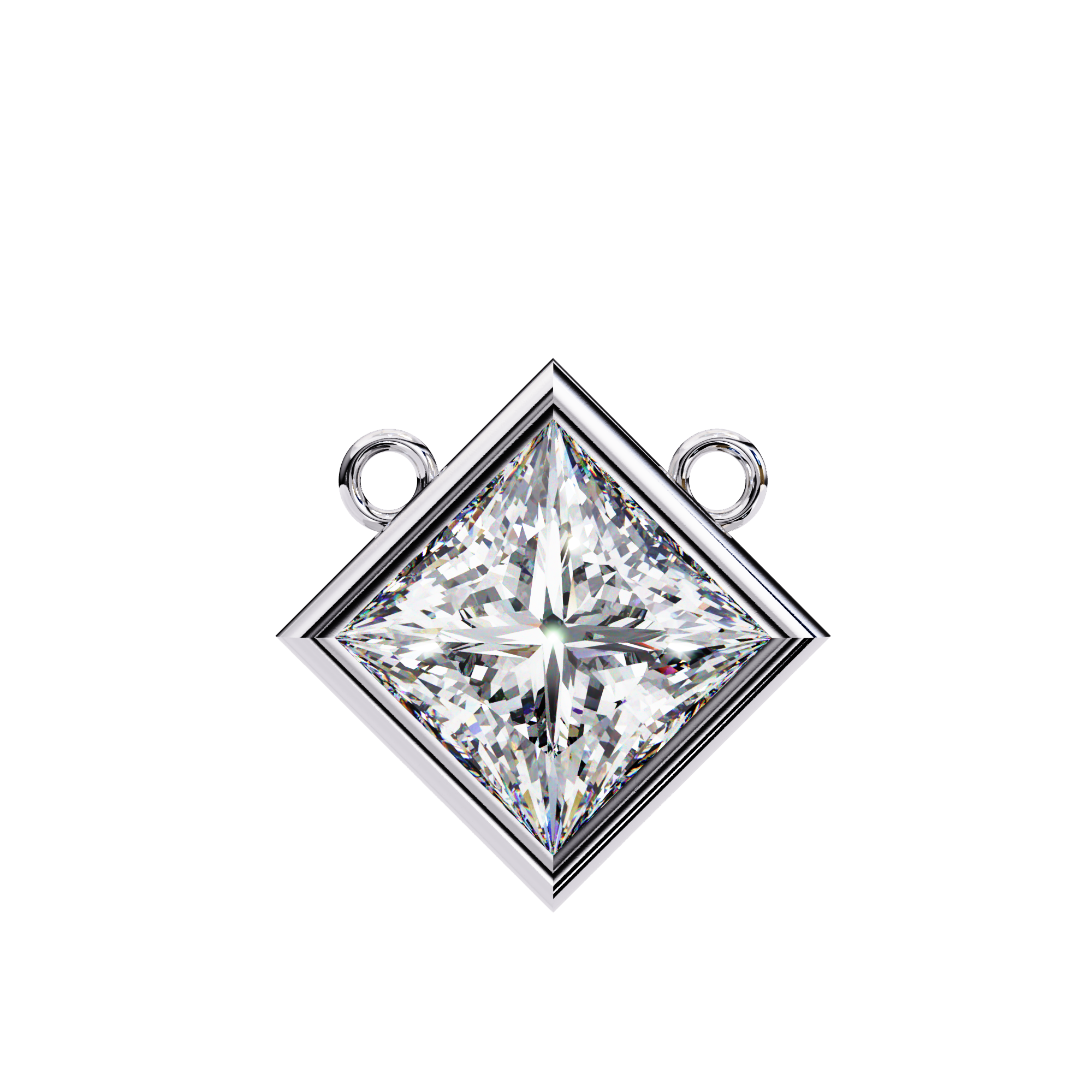 Princess-Cut Bezel Solitaire Pendant - Amrit Rastogi