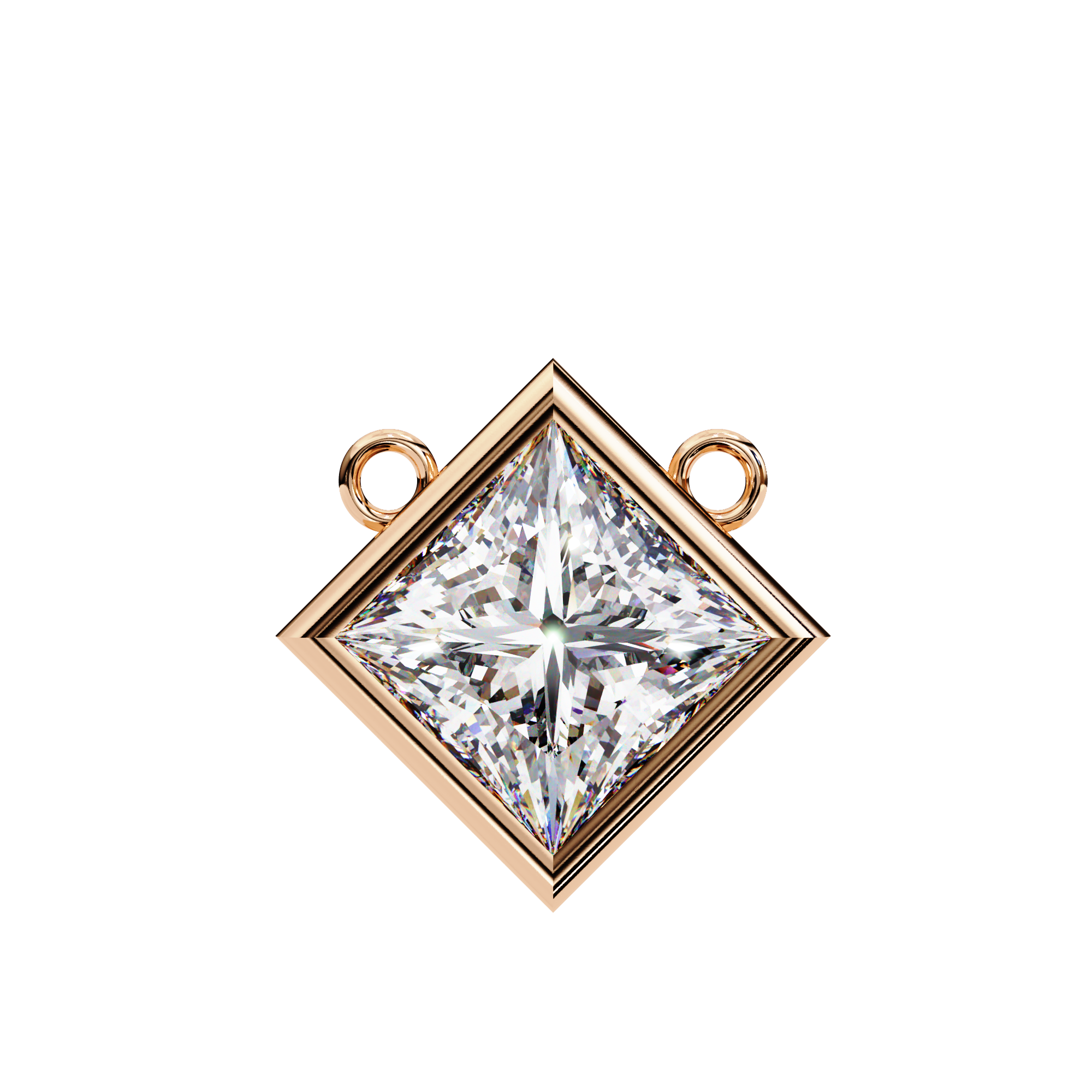 Princess-Cut Bezel Solitaire Pendant - Amrit Rastogi
