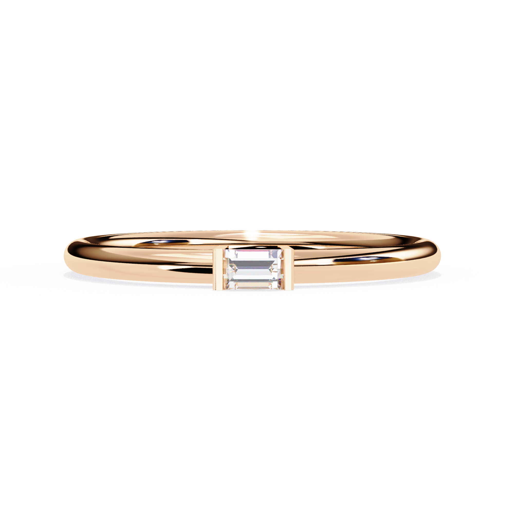 Bar-Set East-West Baguette Ring