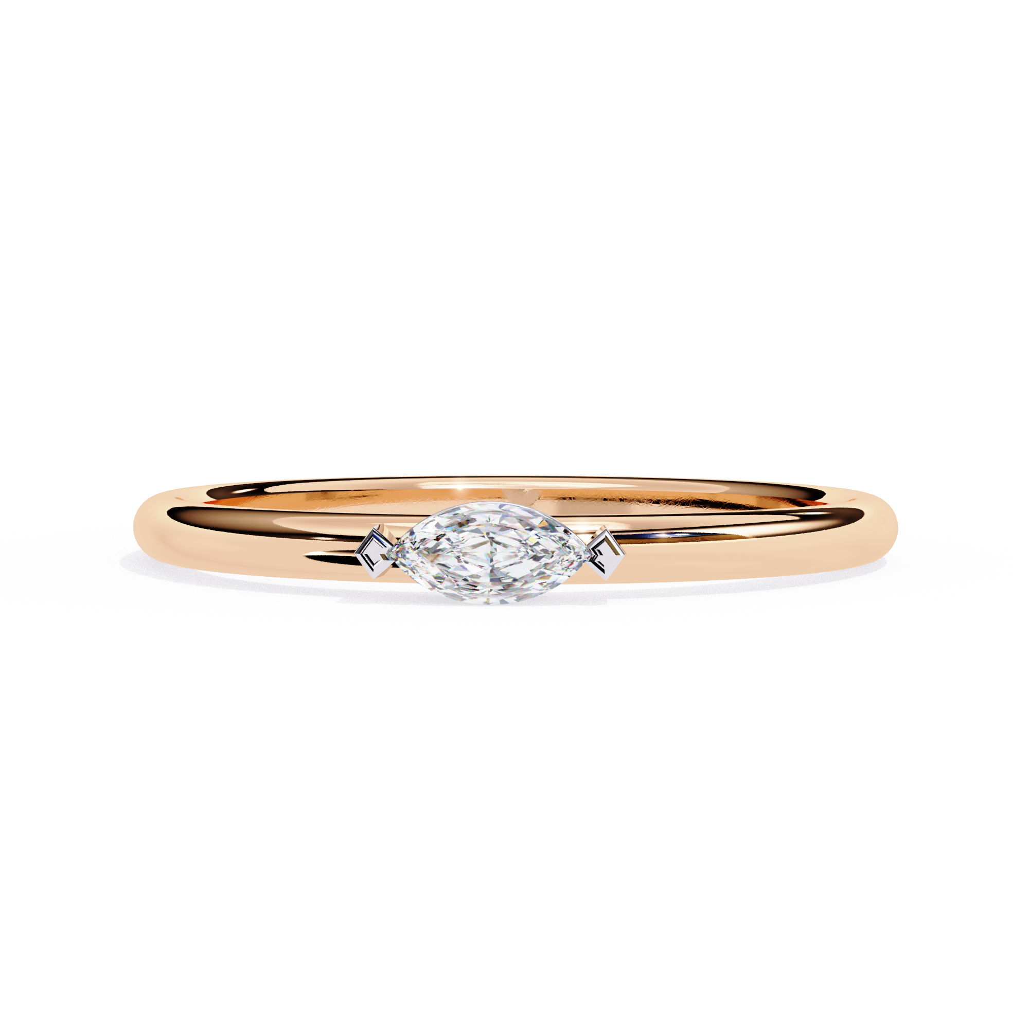 Bezel-Set East-West Marquise Ring