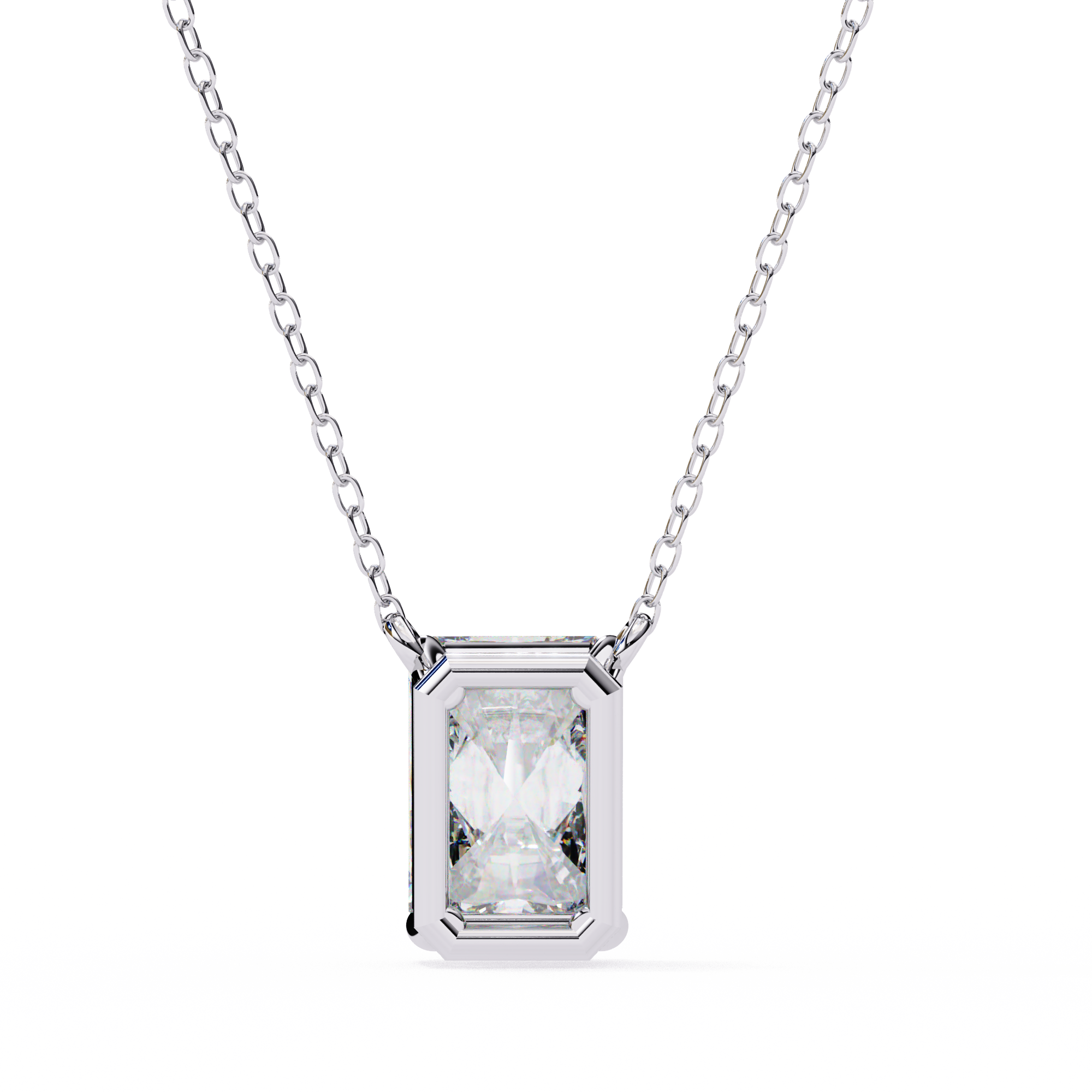 Emerald-Cut Channel Bar Pendant - Amrit Rastogi