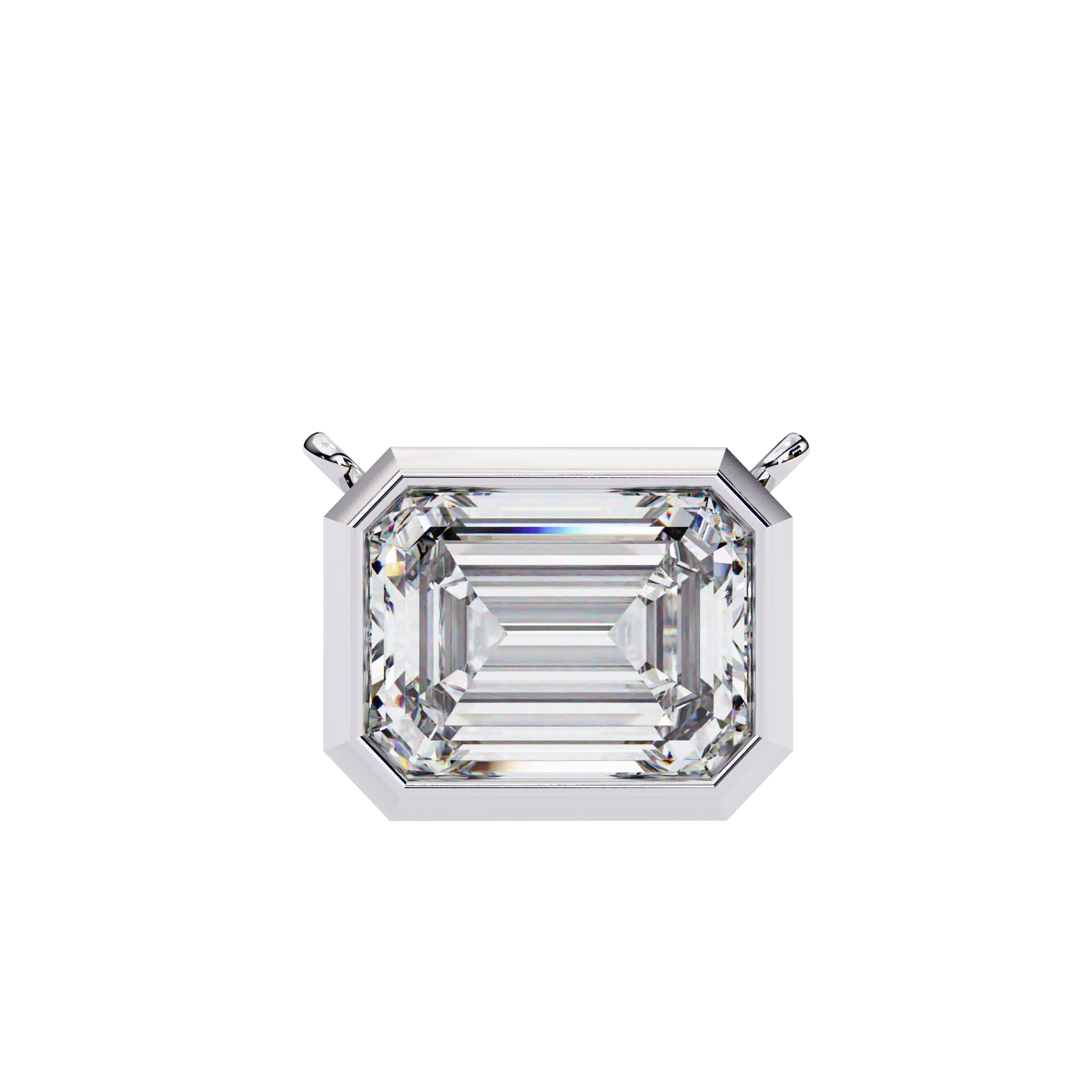 Emerald-Cut Bezel Solitaire Pendant - Amrit Rastogi
