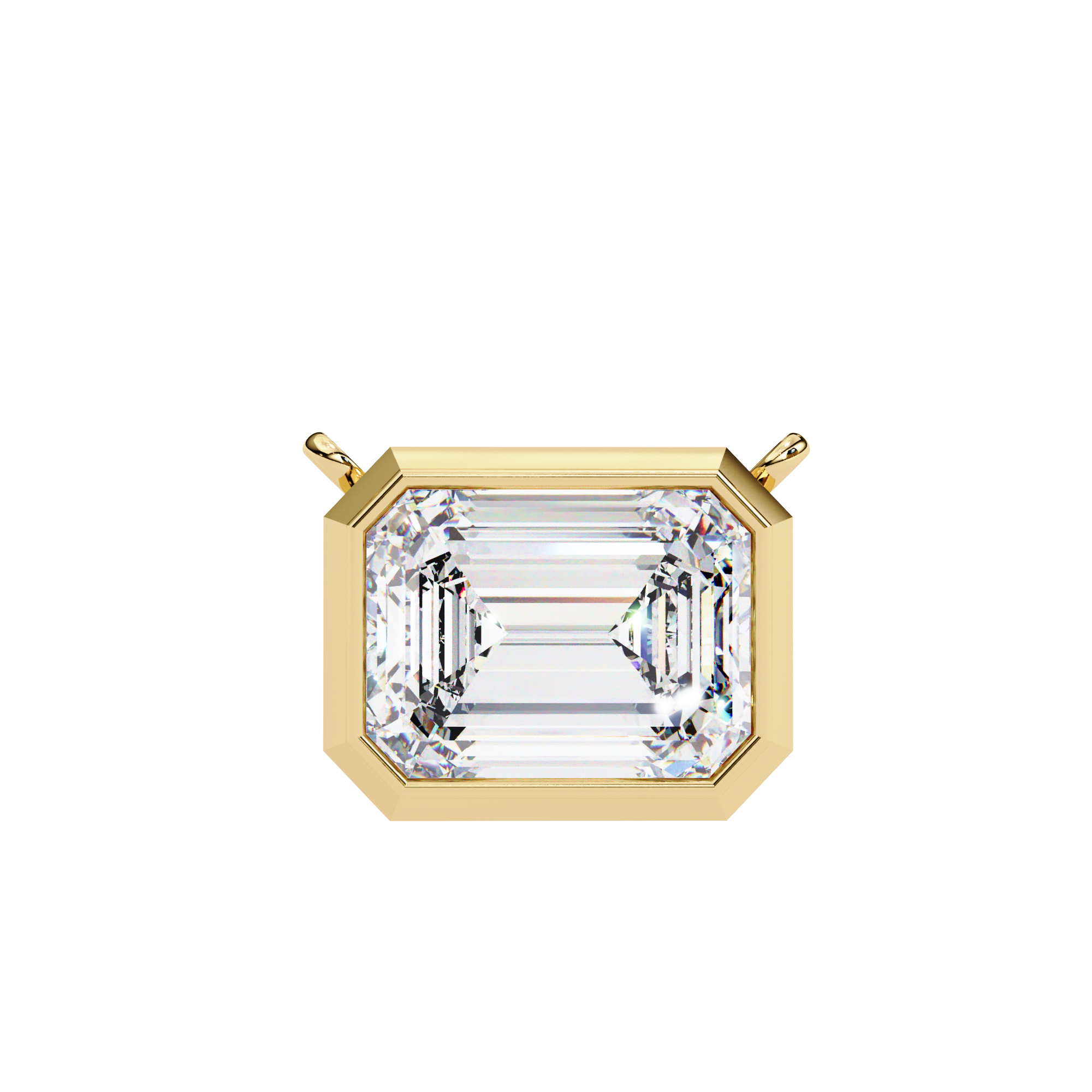 Emerald-Cut Bezel Solitaire Pendant - Amrit Rastogi
