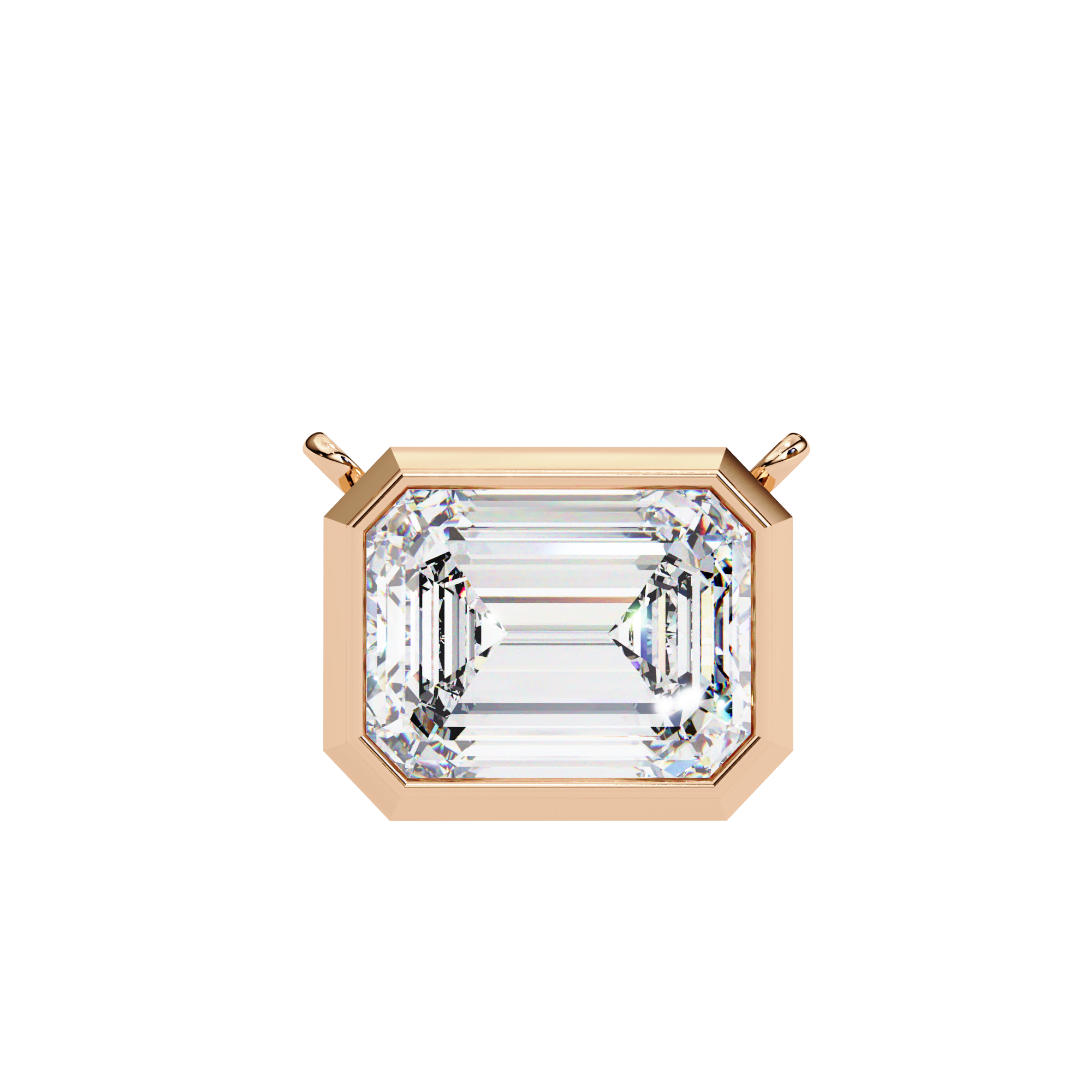 Emerald-Cut Bezel Solitaire Pendant - Amrit Rastogi