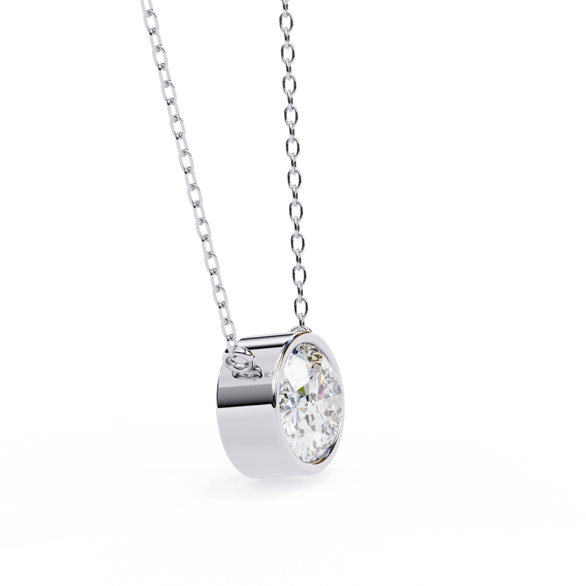 Oval Bezel Solitaire Pendant - Amrit Rastogi