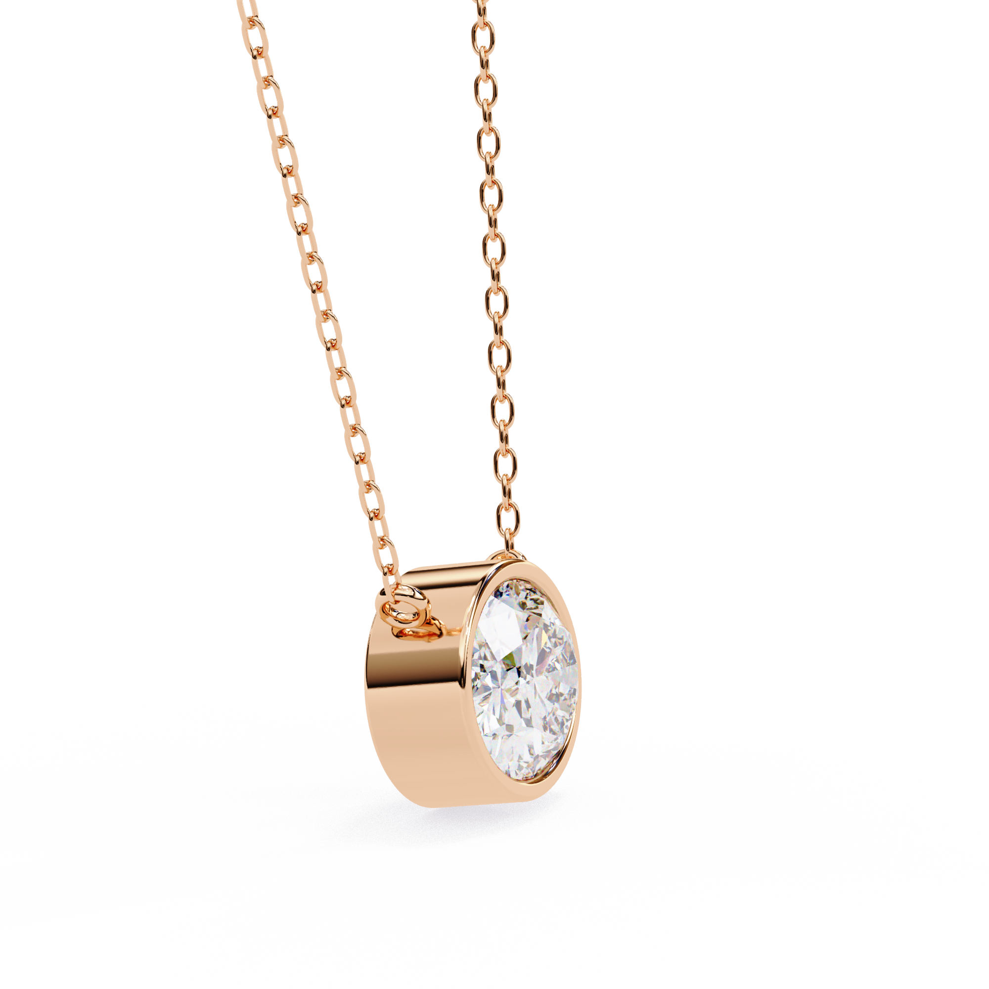 Oval Bezel Solitaire Pendant - Amrit Rastogi