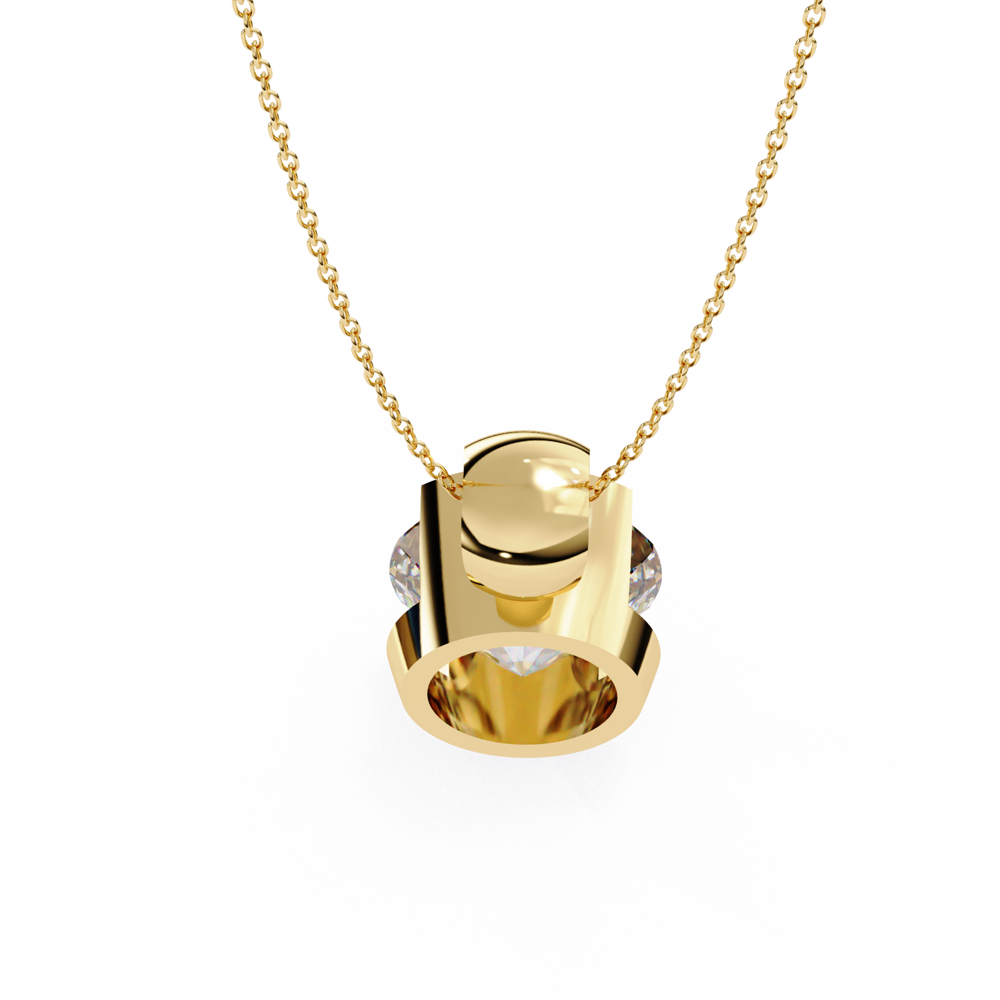 Half-Bezel Round Solitaire Pendant - Amrit Rastogi