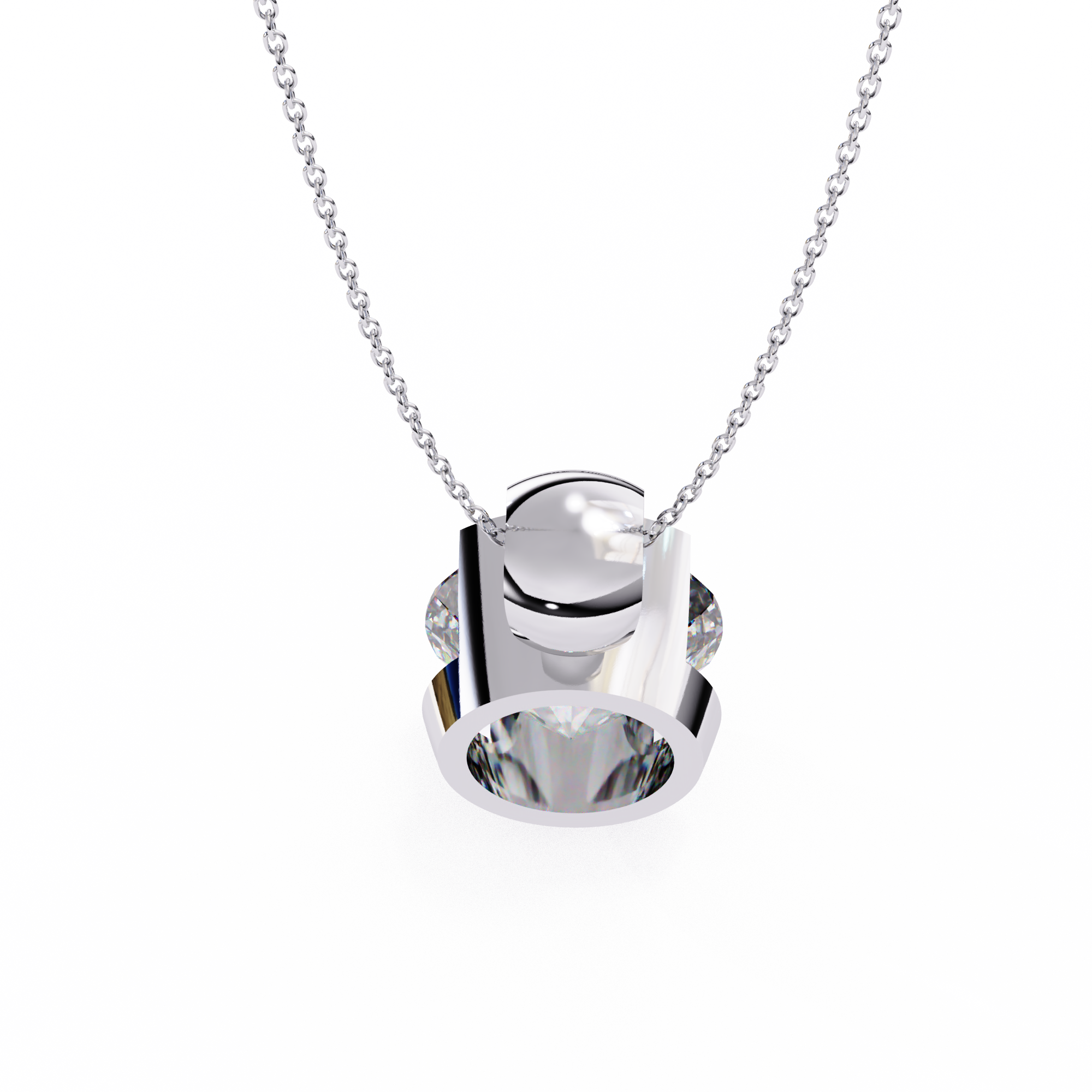 Half-Bezel Round Solitaire Pendant - Amrit Rastogi