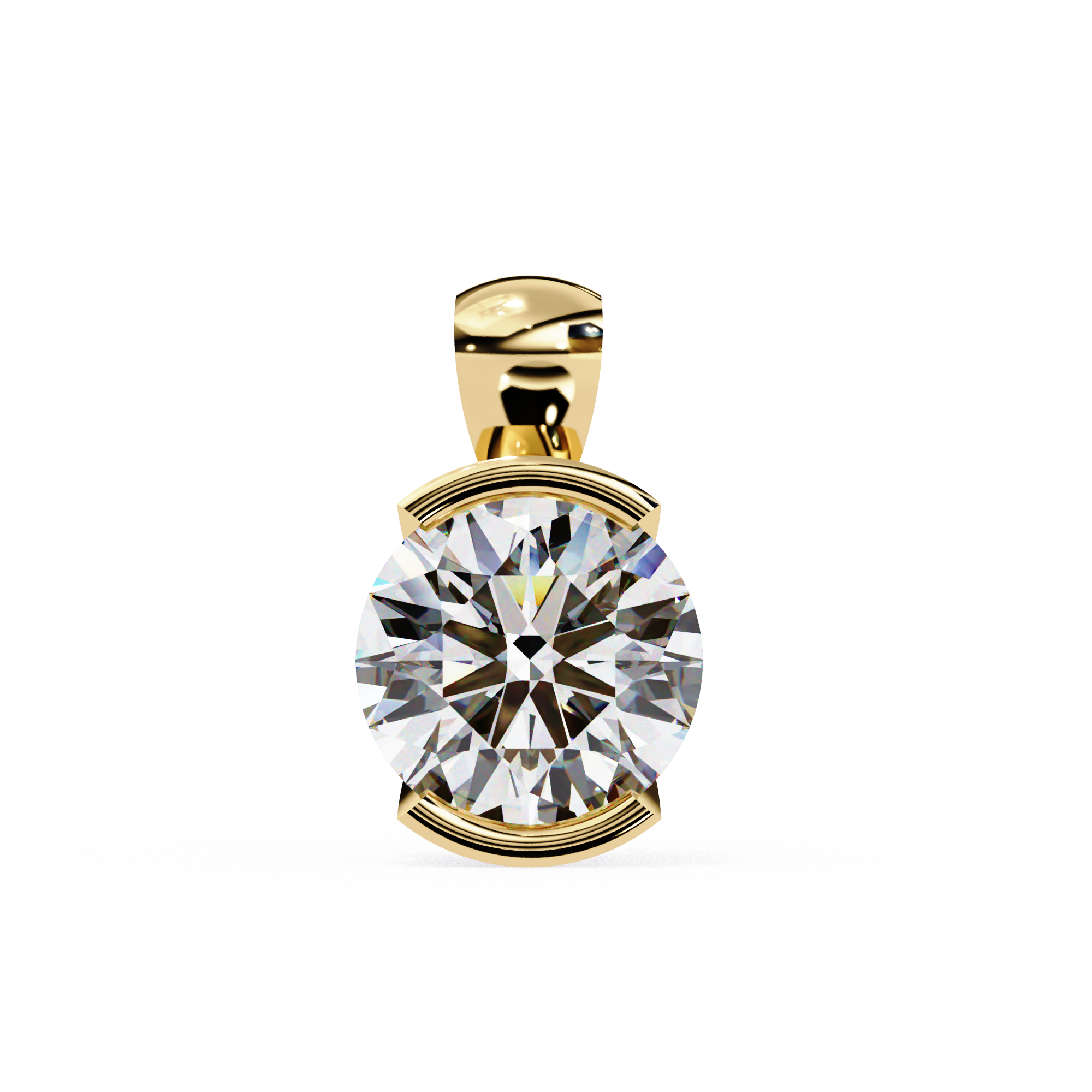 Half-Bezel Round Solitaire Pendant - Amrit Rastogi