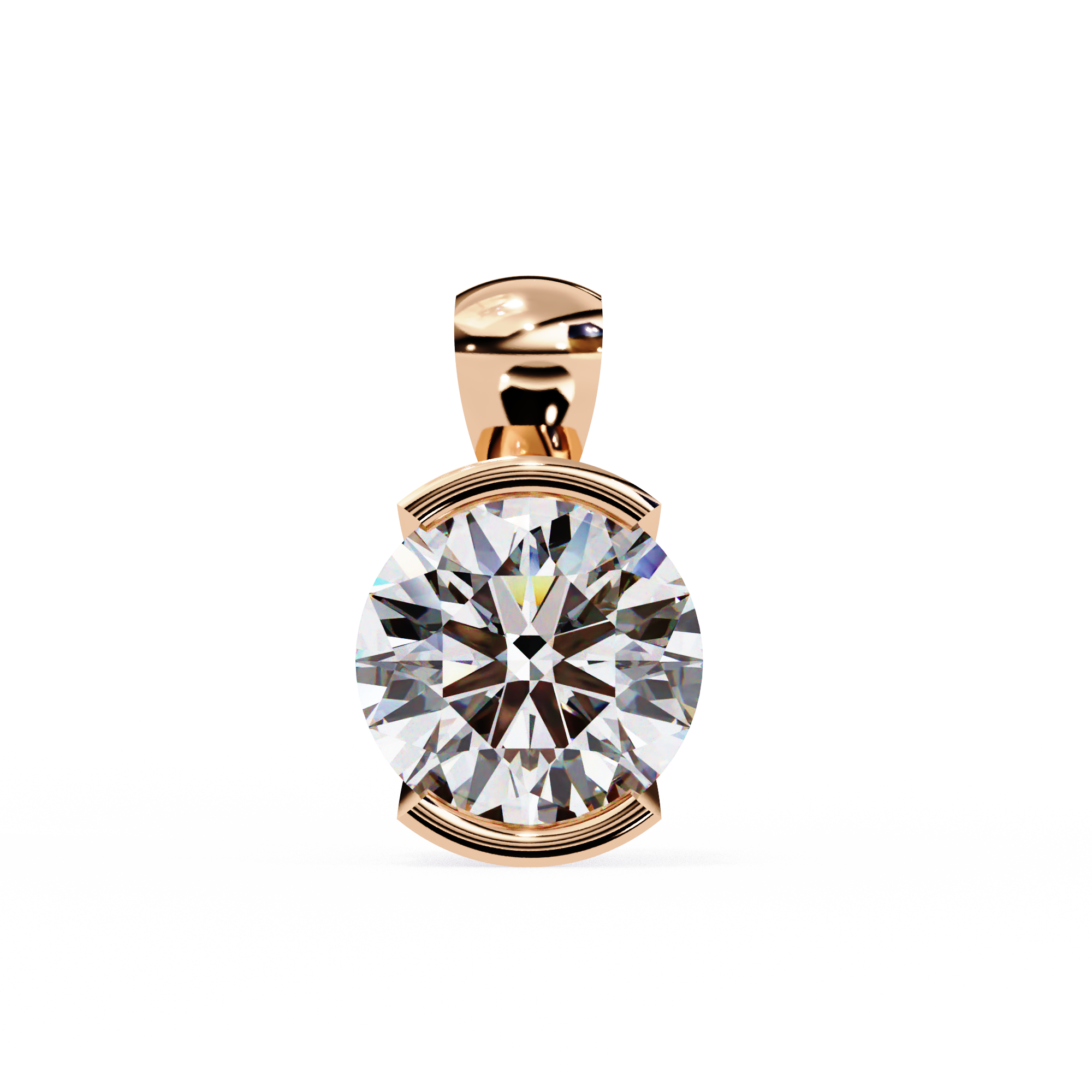 Half-Bezel Round Solitaire Pendant - Amrit Rastogi