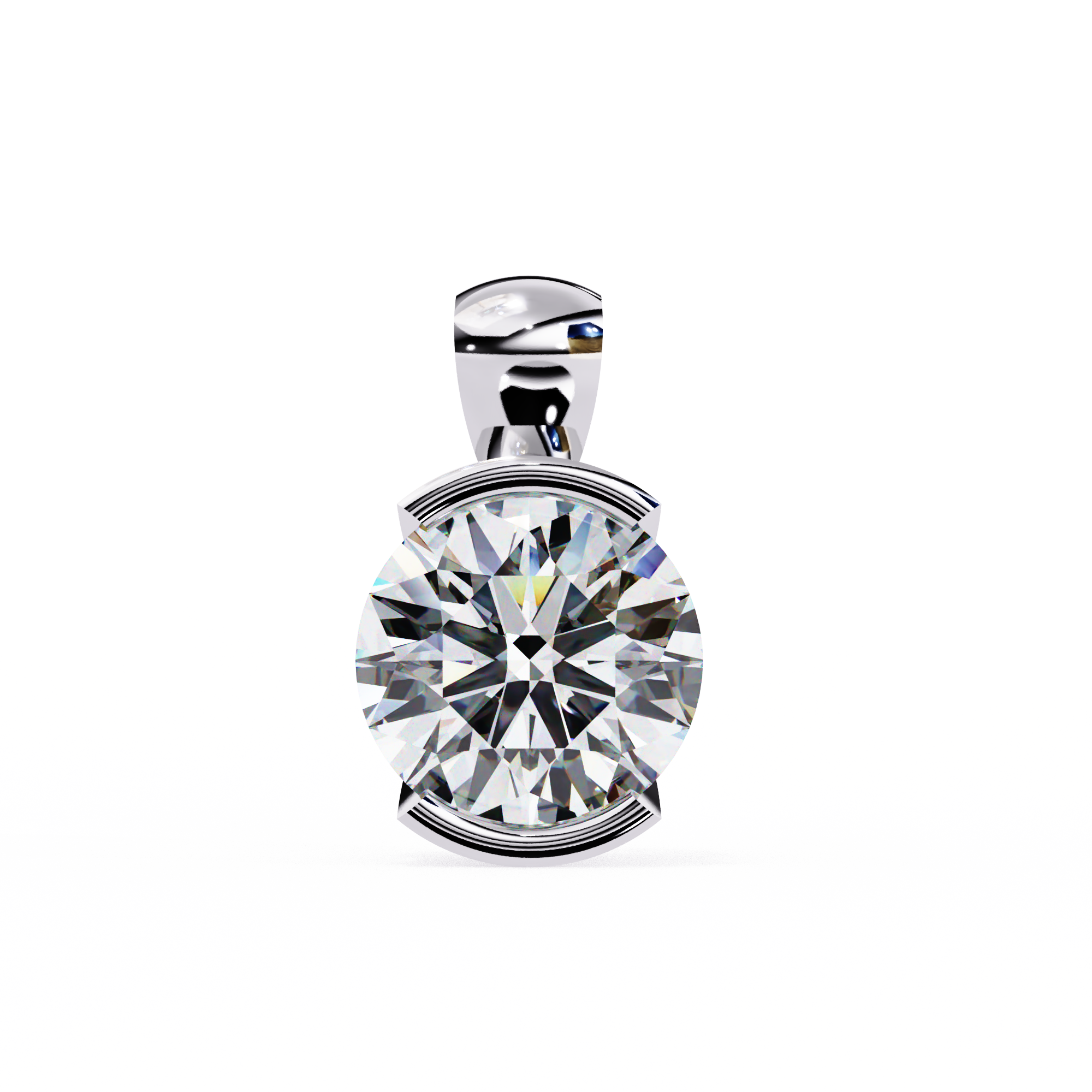 Half-Bezel Round Solitaire Pendant - Amrit Rastogi