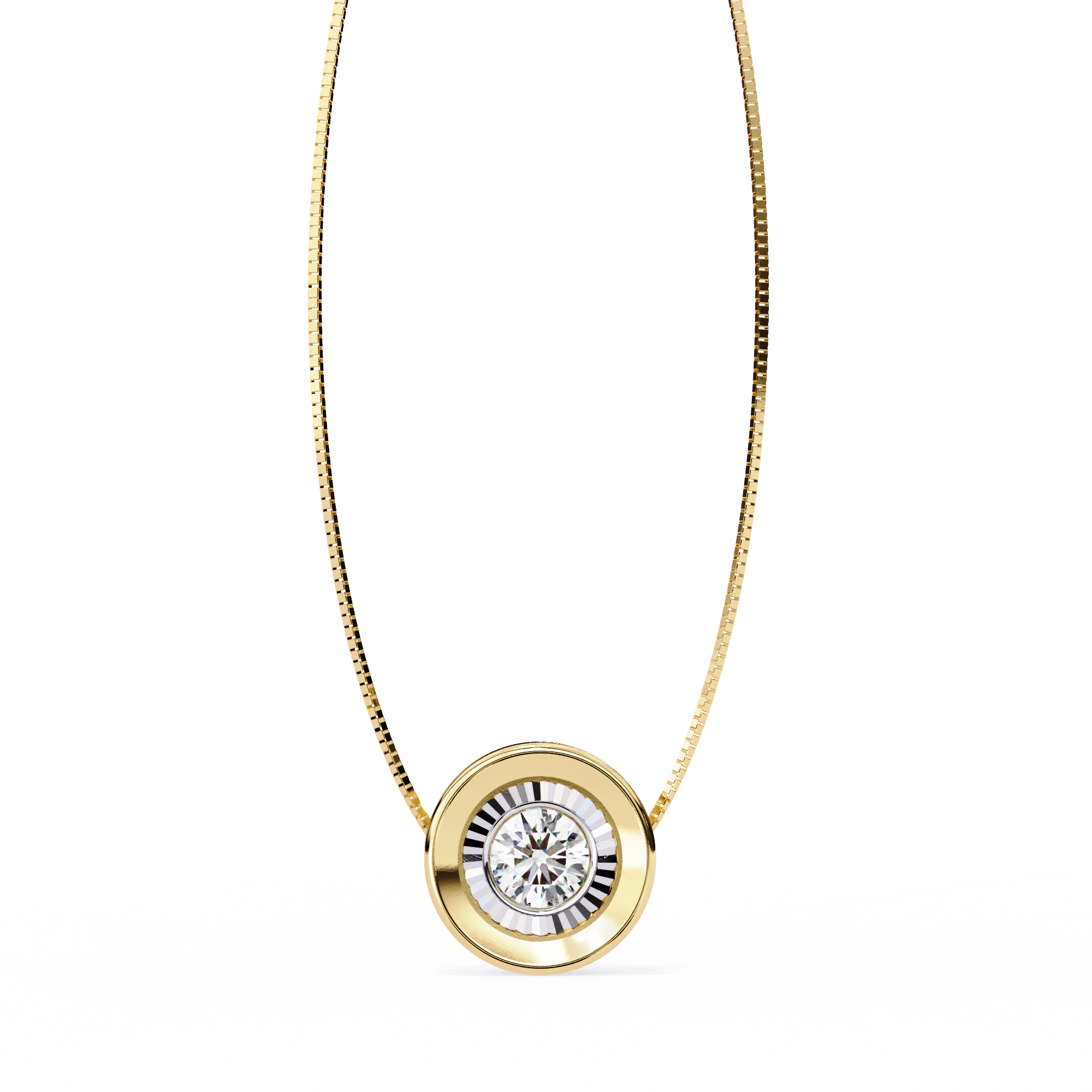 Bezel Circle Solitaire Pendant - Amrit Rastogi