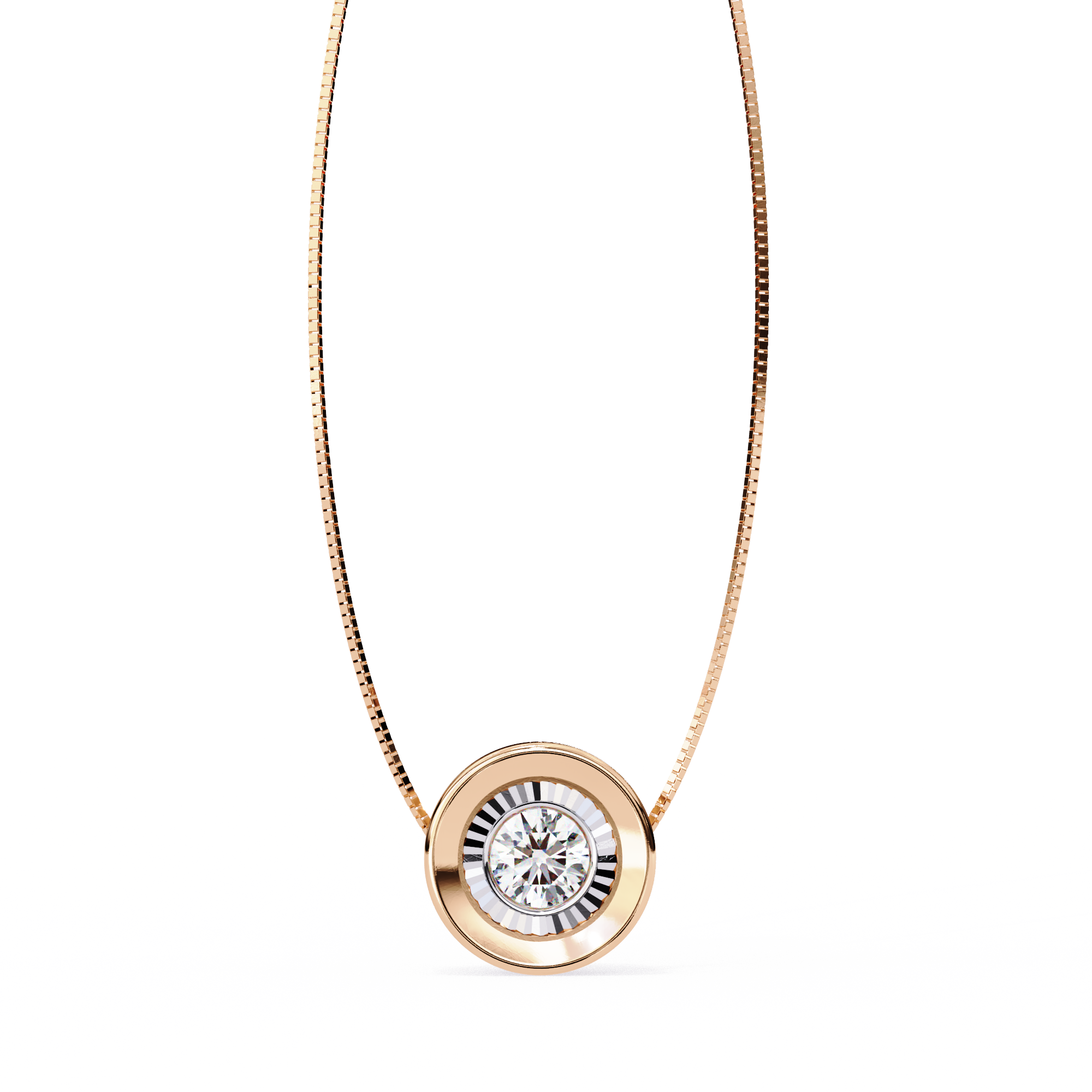 Bezel Circle Solitaire Pendant - Amrit Rastogi