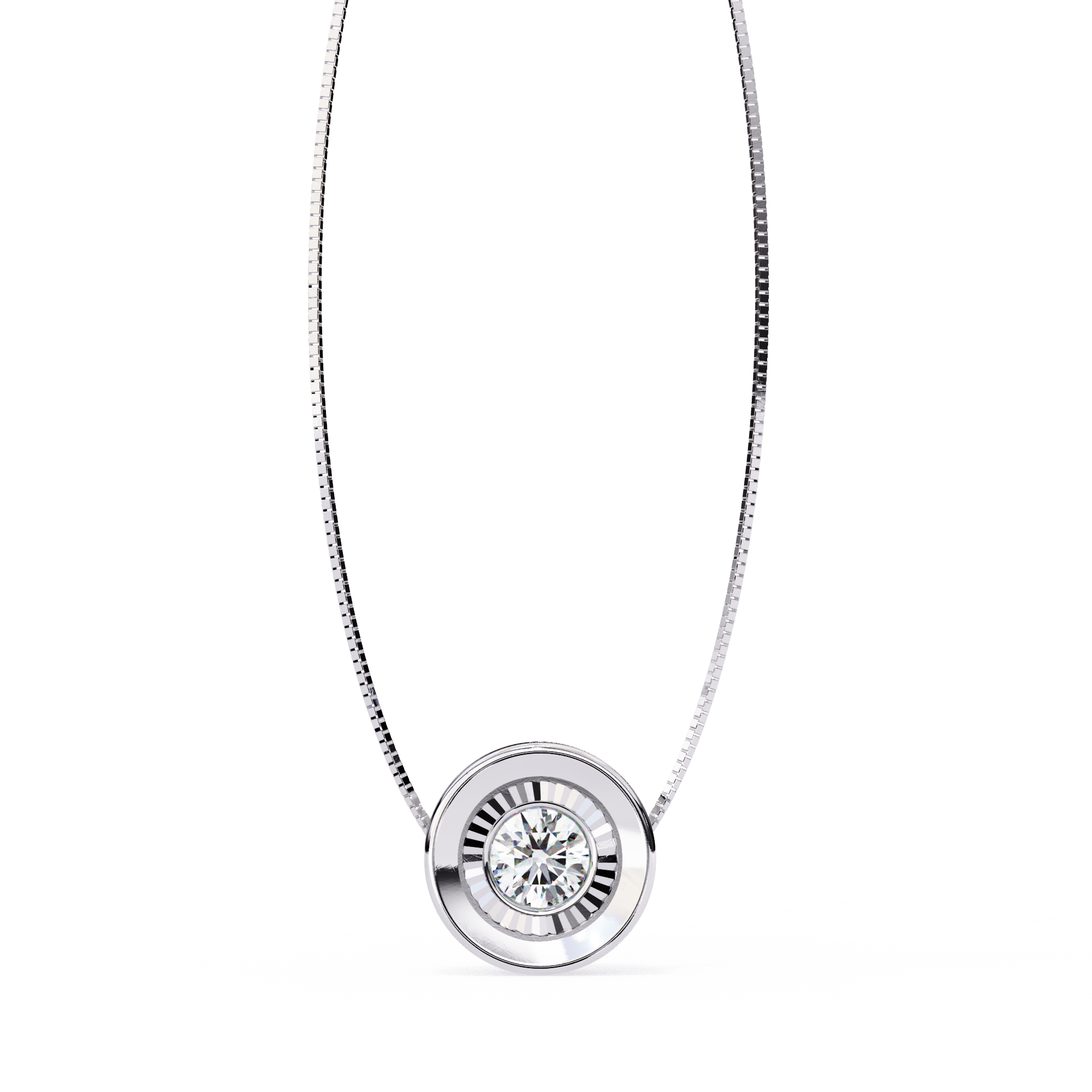 Bezel Circle Solitaire Pendant - Amrit Rastogi
