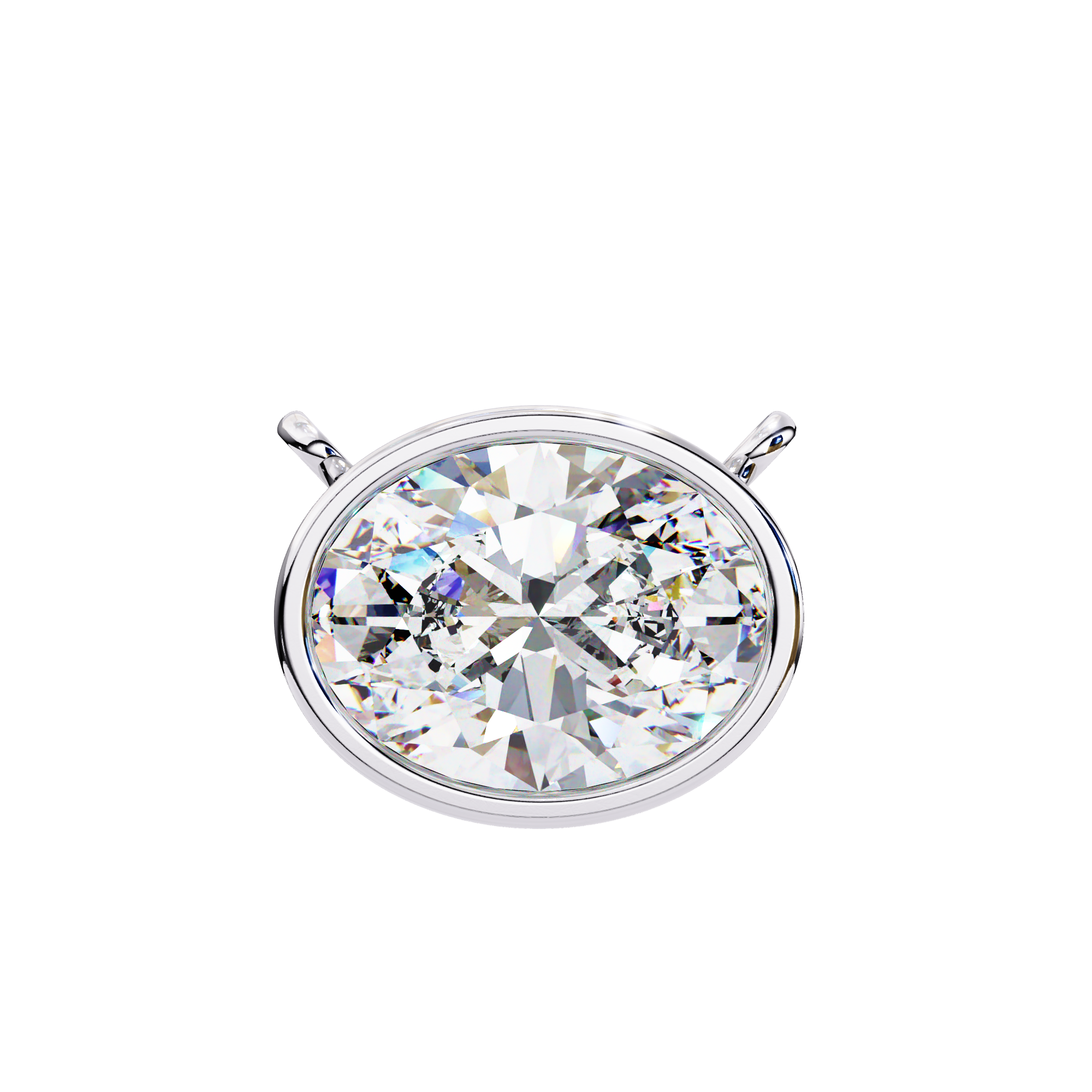 Oval Bezel Solitaire Pendant - Amrit Rastogi