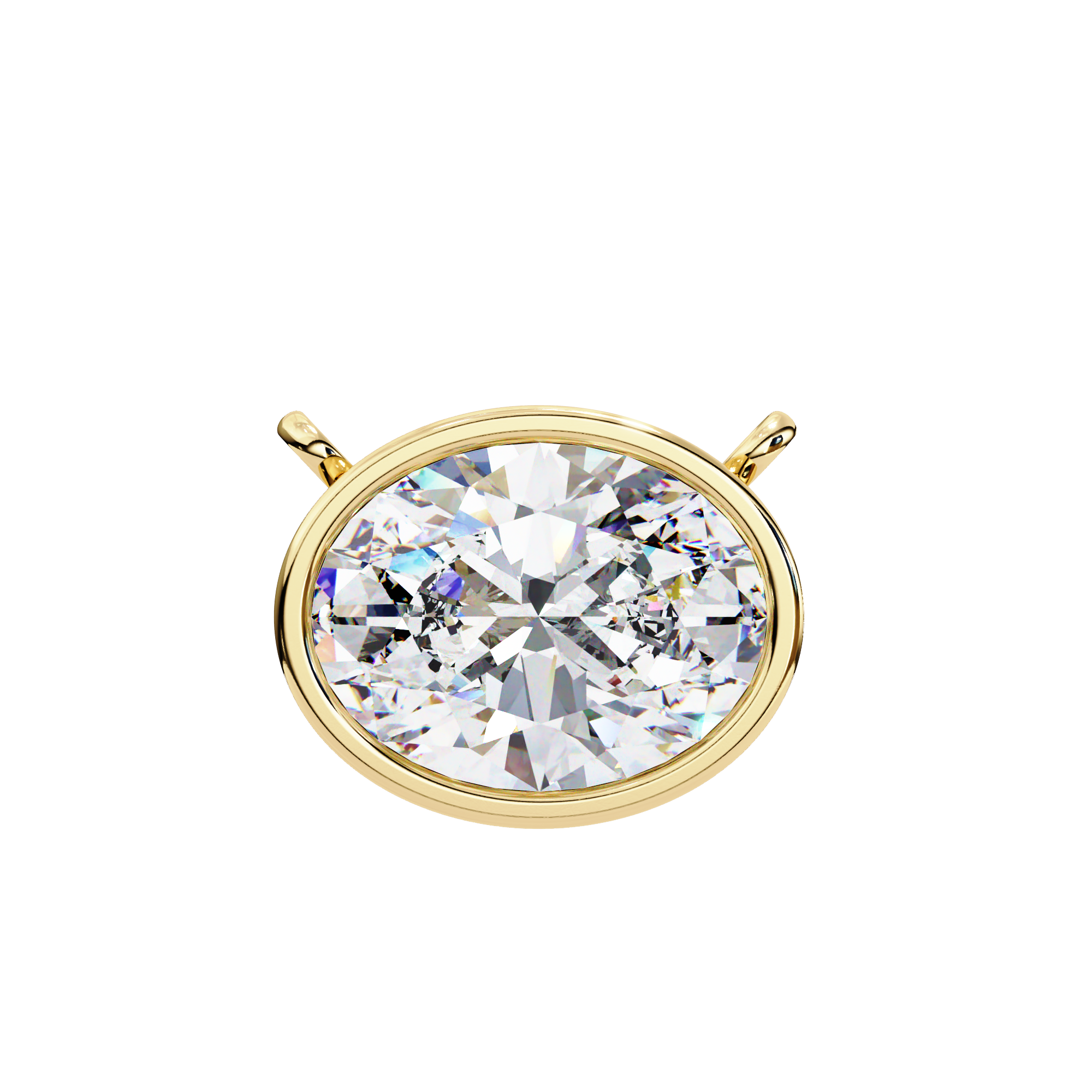Oval Bezel Solitaire Pendant - Amrit Rastogi