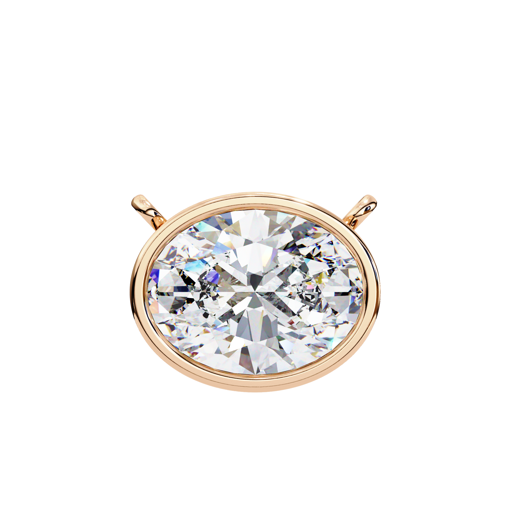 Oval Bezel Solitaire Pendant - Amrit Rastogi