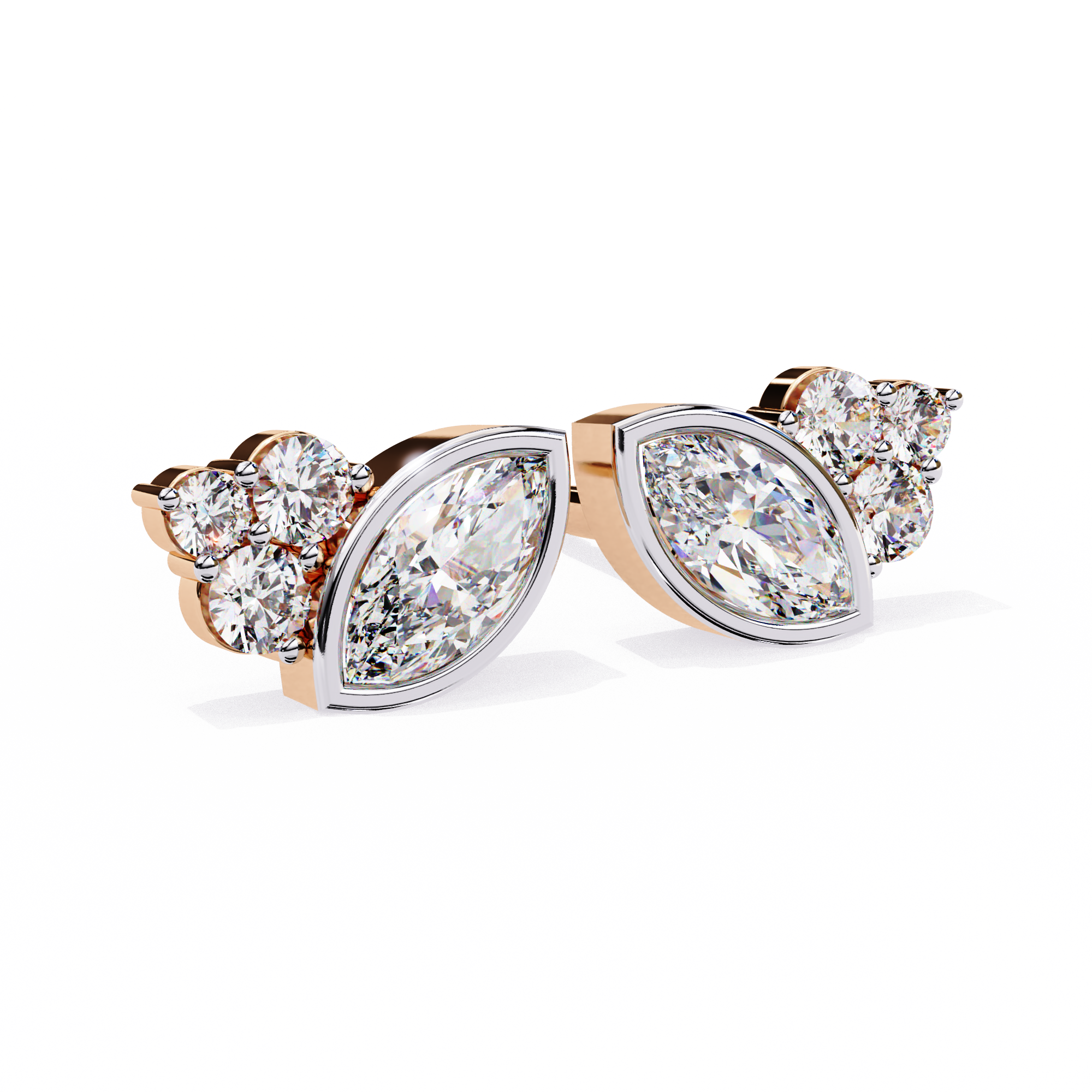 Marquise Cluster Stud Earrings - Amrit Rastogi