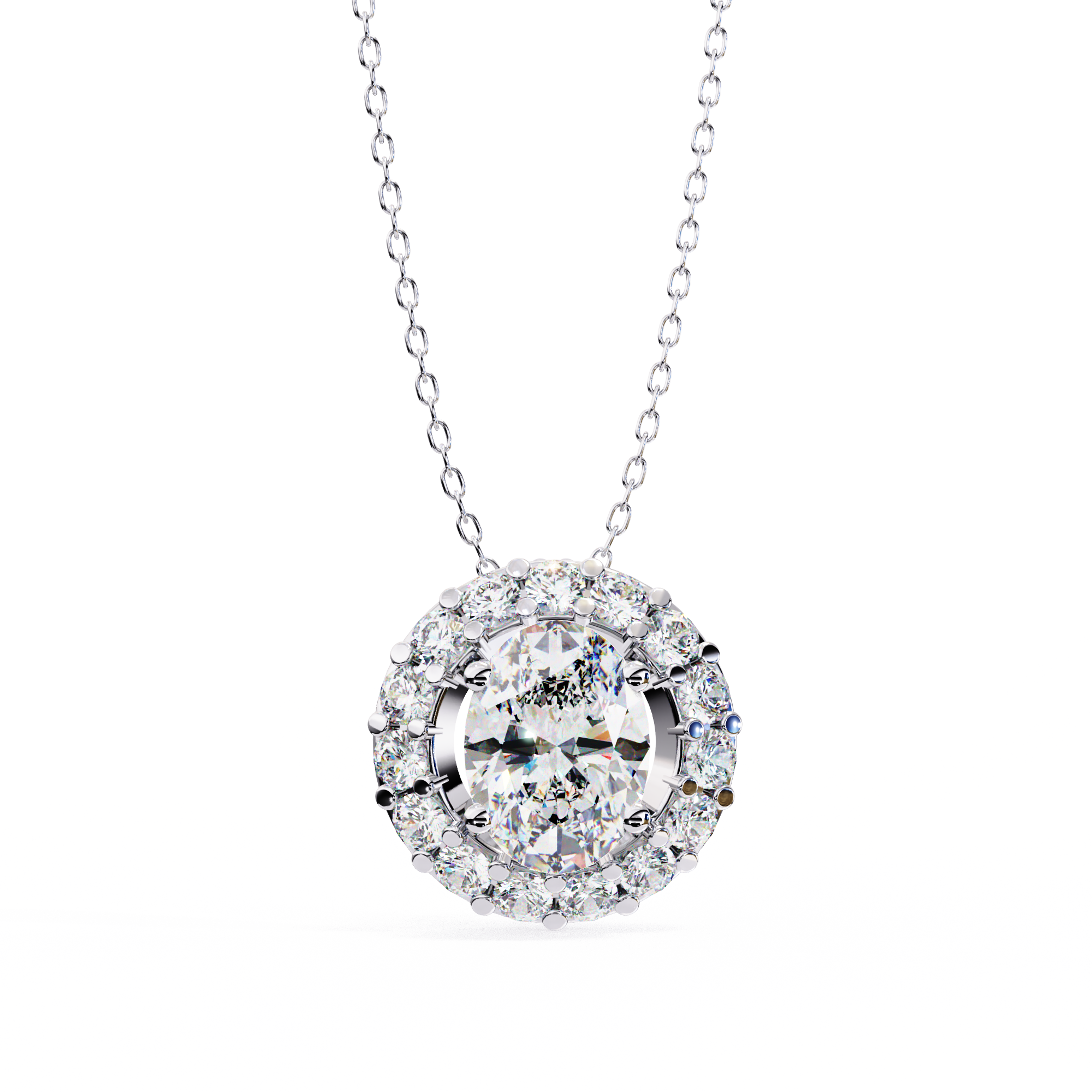Oval Halo Pendant - Amrit Rastogi