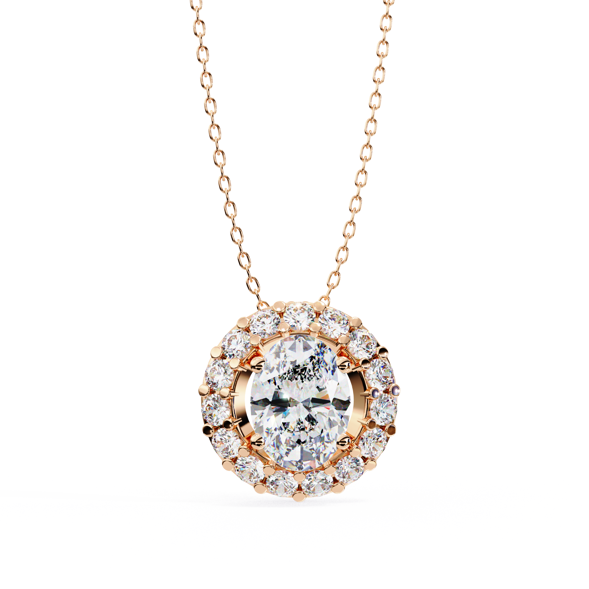Oval Halo Pendant - Amrit Rastogi