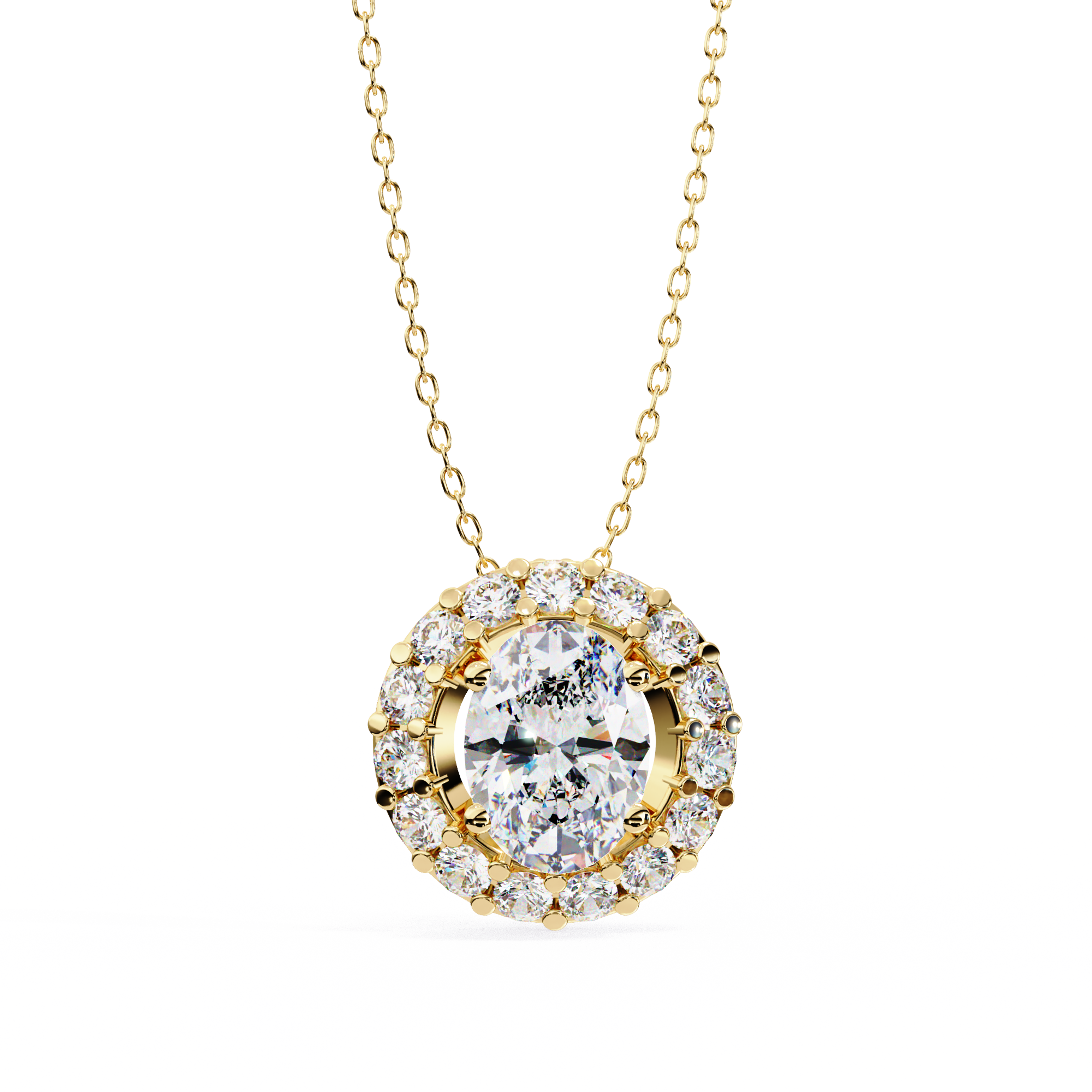 Oval Halo Pendant - Amrit Rastogi