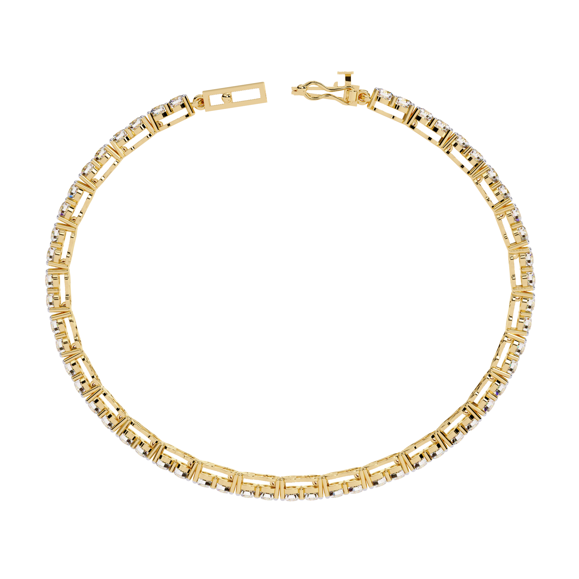 Shared-Prong Round Tennis Bracelet