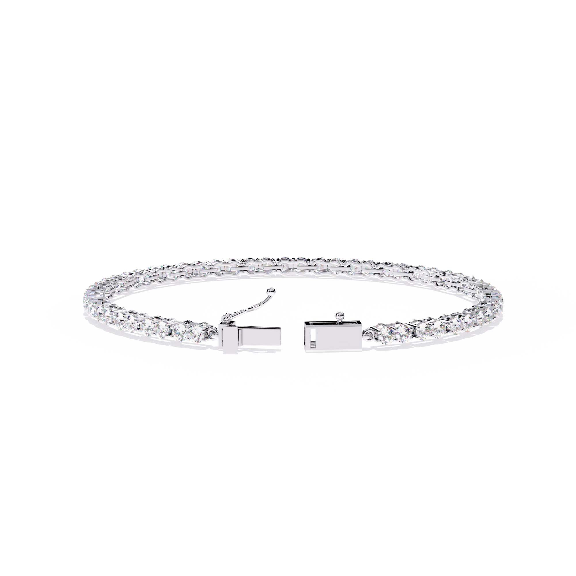 Shared-Prong Round Tennis Bracelet