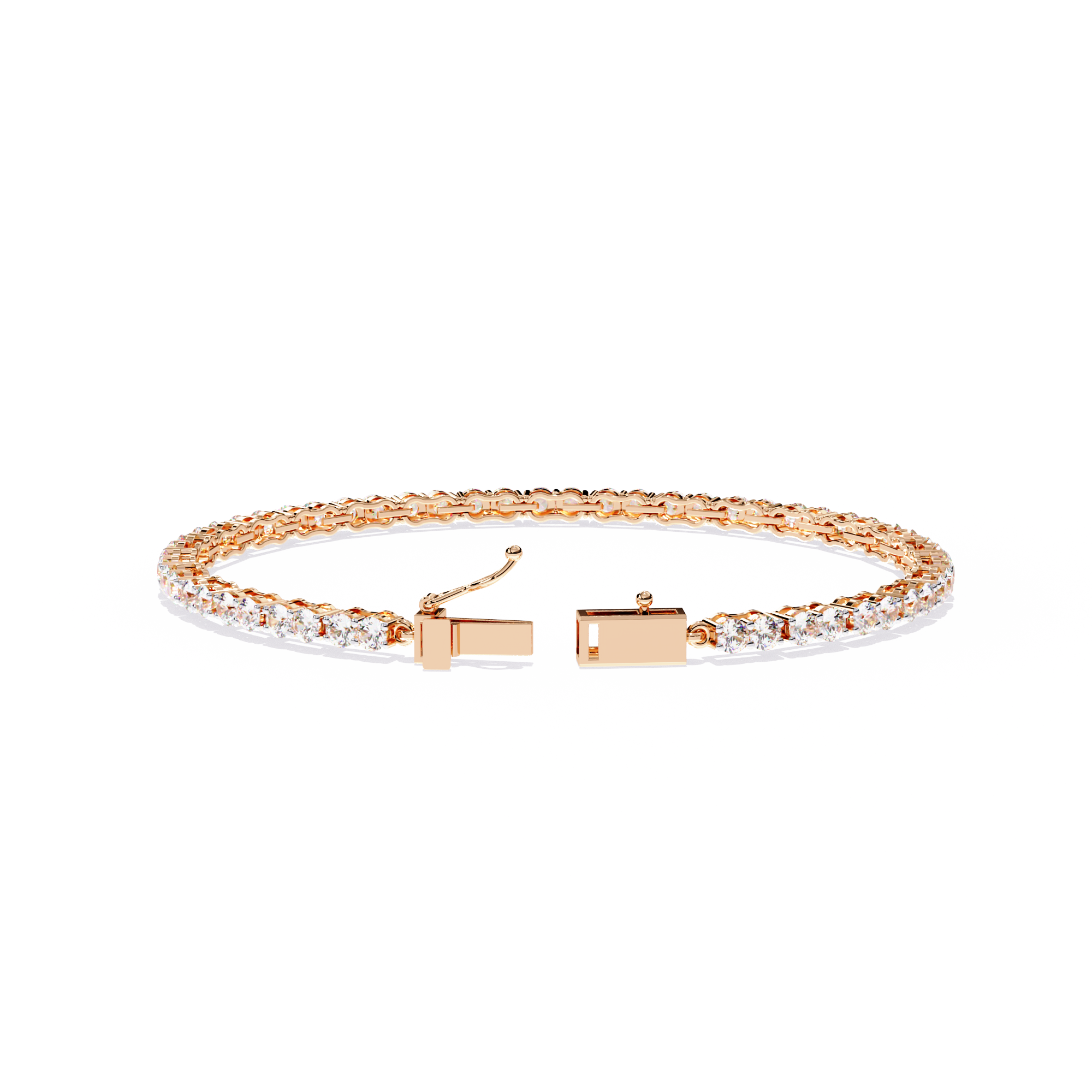 Shared-Prong Round Tennis Bracelet