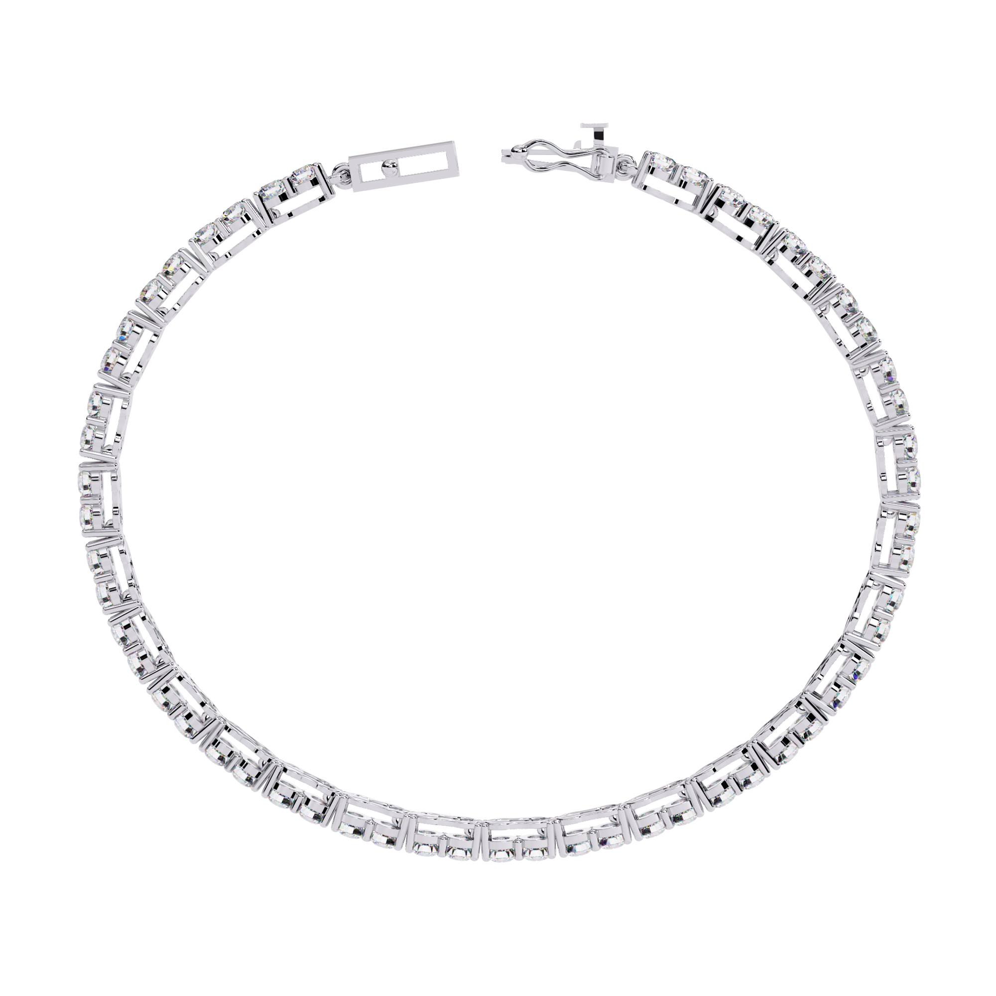 Shared-Prong Round Tennis Bracelet