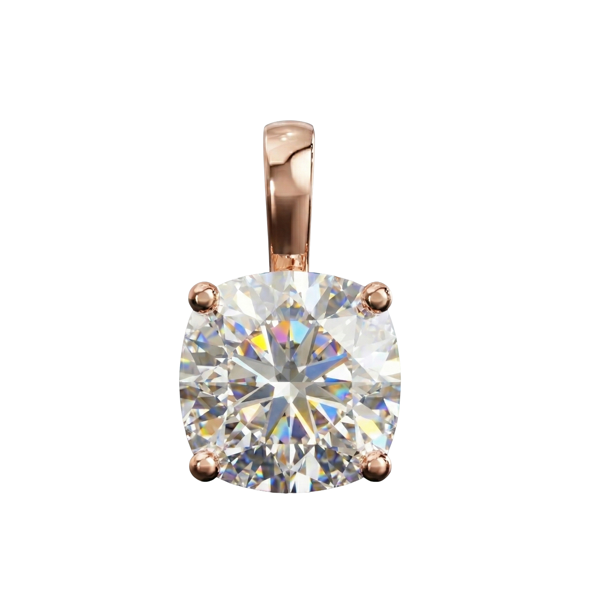 4-Prong Cushion Solitaire Pendant - Amrit Rastogi