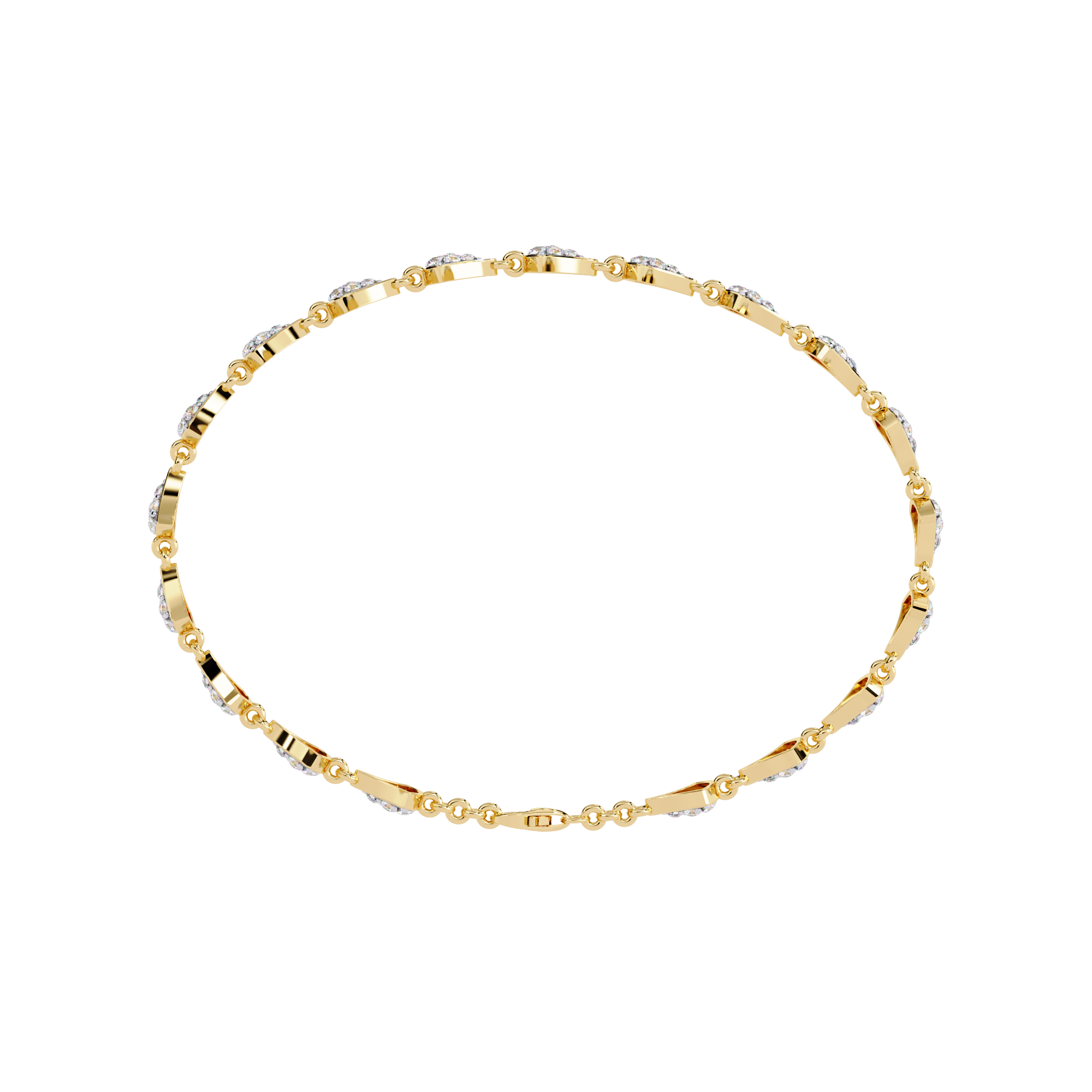 Pavé Fan Link Bracelet