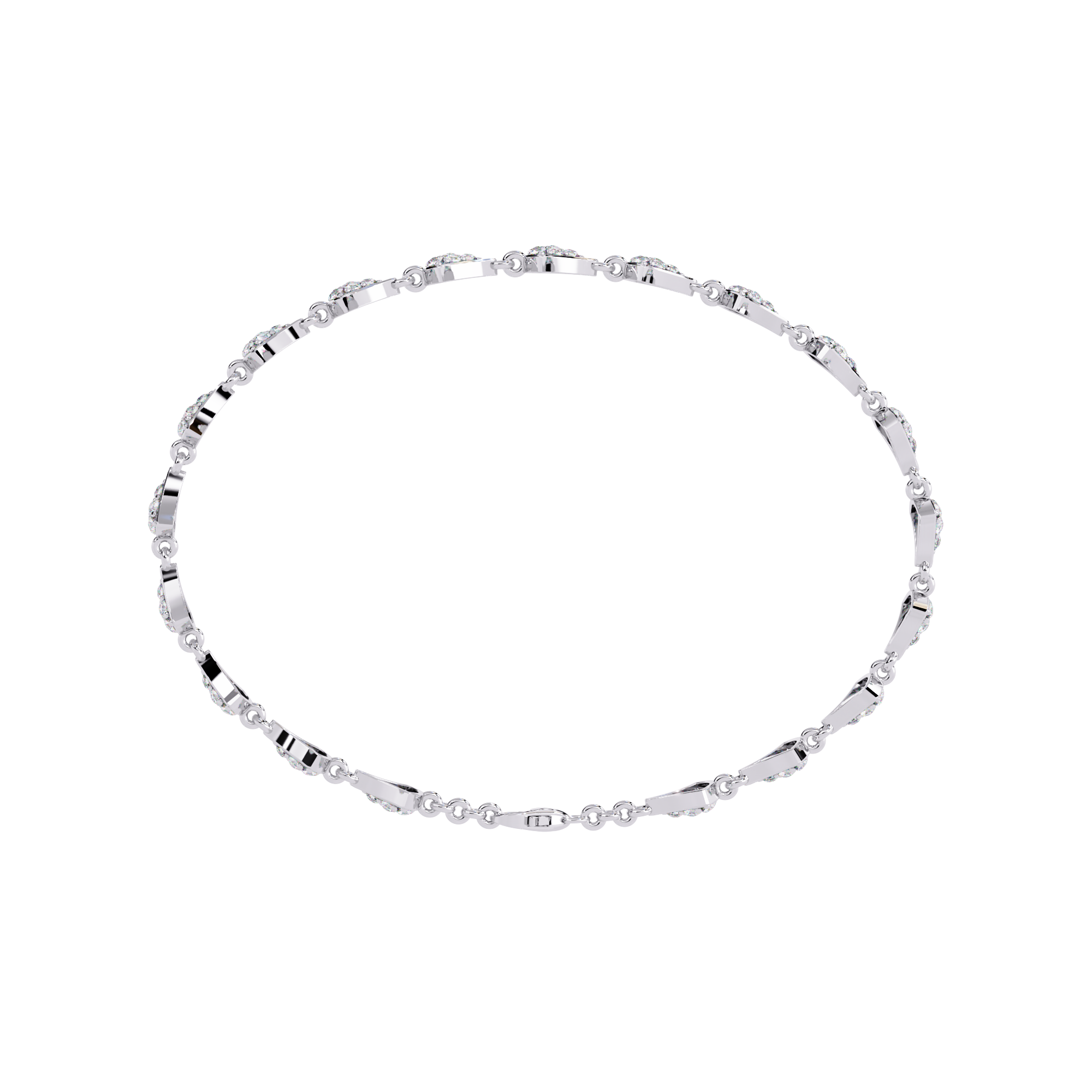 Pavé Fan Link Bracelet
