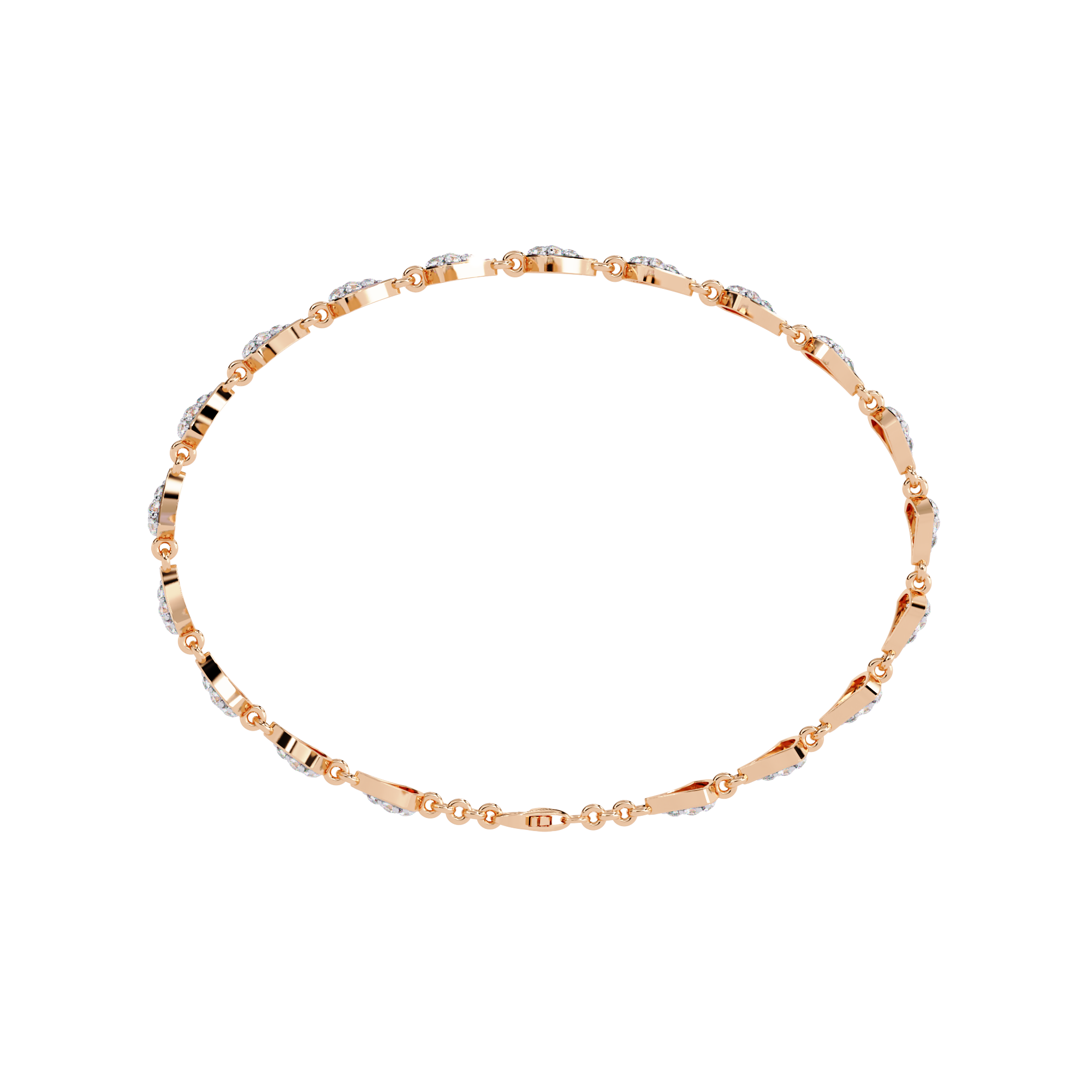 Pavé Fan Link Bracelet