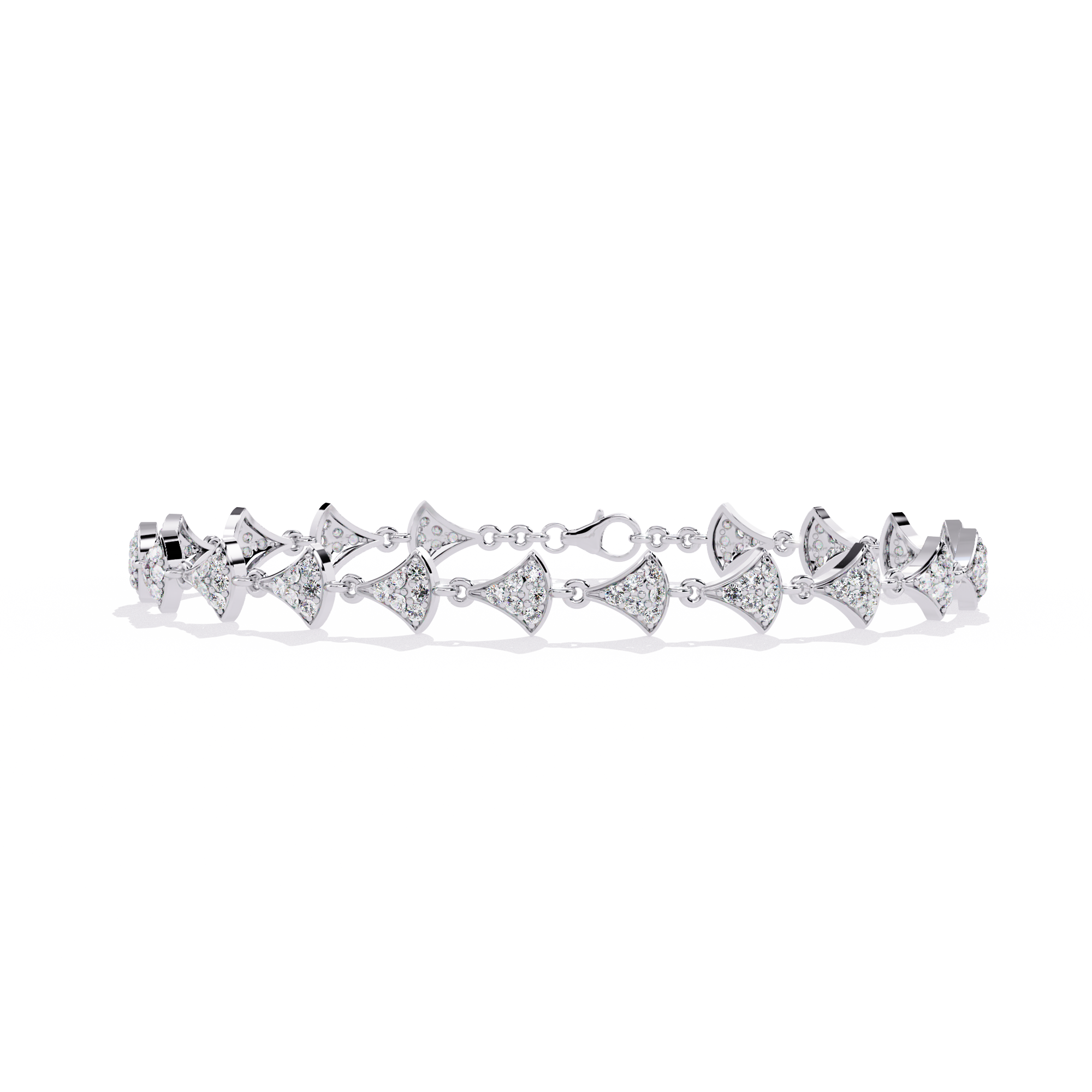 Pavé Fan Link Bracelet
